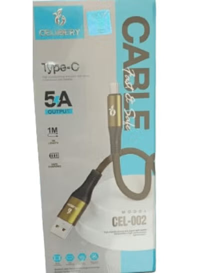 CEL-002 Ultra-Fast USB to Type-C Data Charging Cable Black
