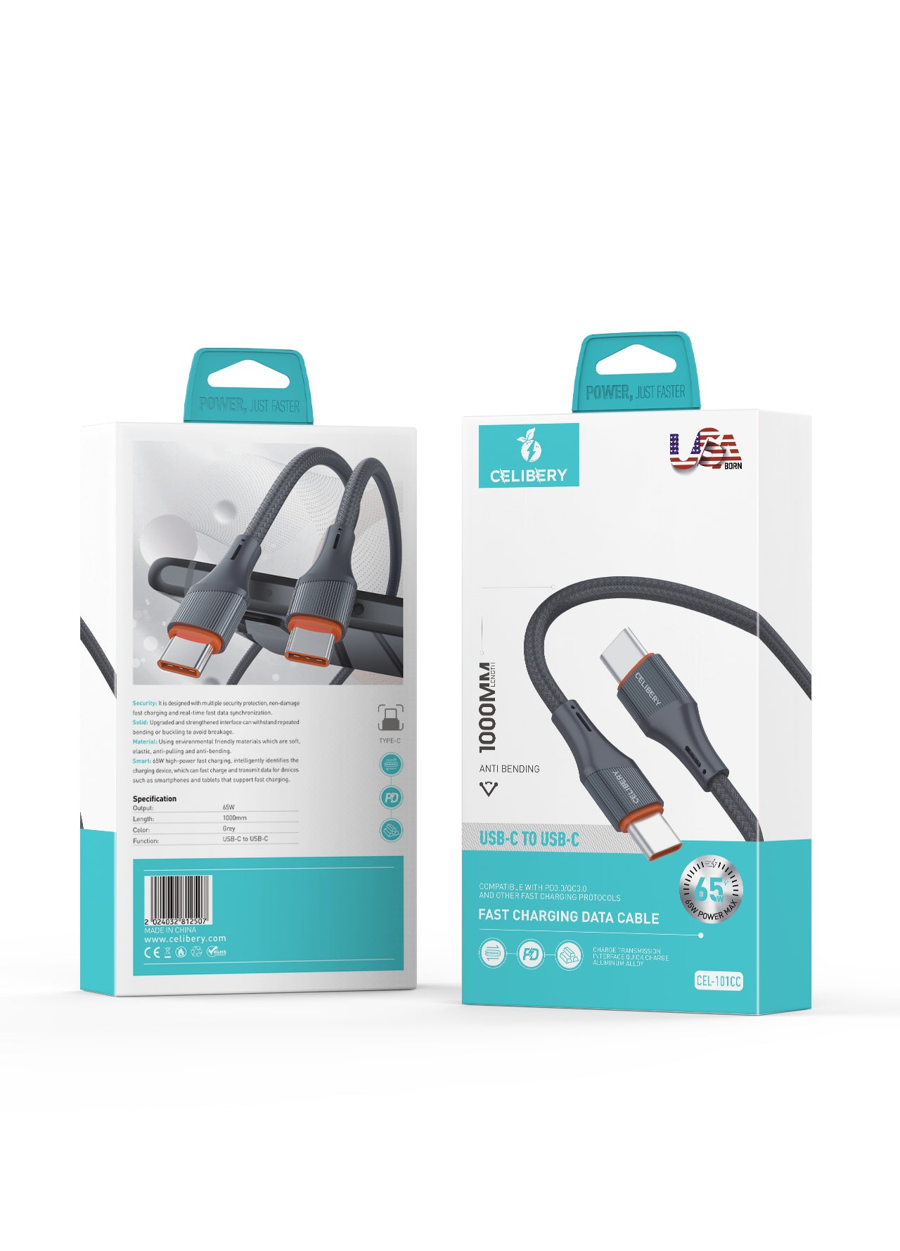 وصلة نقل بيانات وشحن من نوع USB-C إلى USB-C طراز CEL-101CC عالية الأداء CEL-101CC High-Performance USB-C to USB-C Data and Charging Adapter