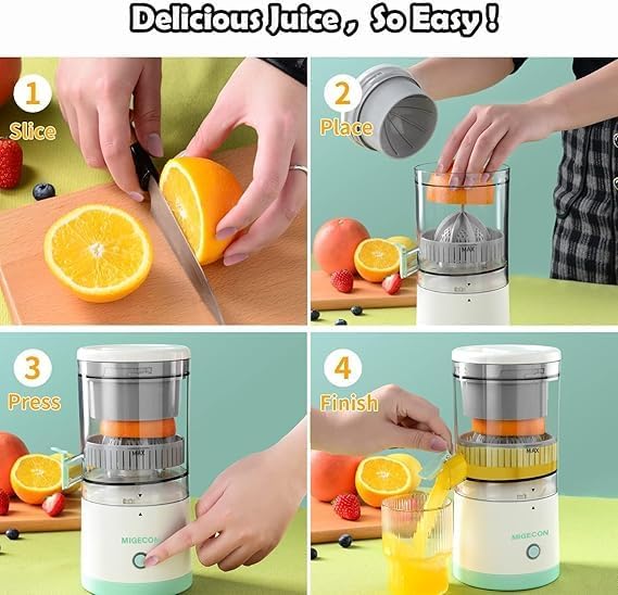 Electric Citrus Juicer, Hands-Free Portable USB Charging Powerful Electric Juicer