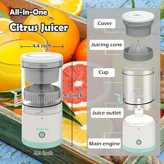 Electric Citrus Juicer, Hands-Free Portable USB Charging Powerful Electric Juicer