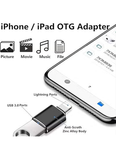 Lightning Male to USB3.0 Female Adapter OTG Cable Portable USB Camera Adapter OTG Data Sync Cable Card Reader/Flash Drive/Mouse/MIDI Keyboard