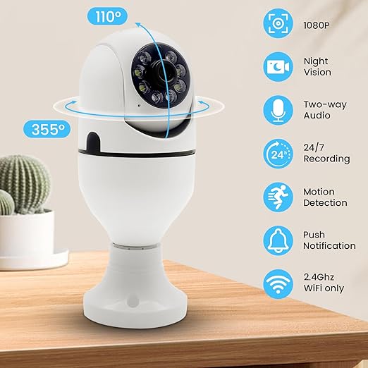 Light Bulb Security Camera Wifi Light Bulb  Wireless Security Camera