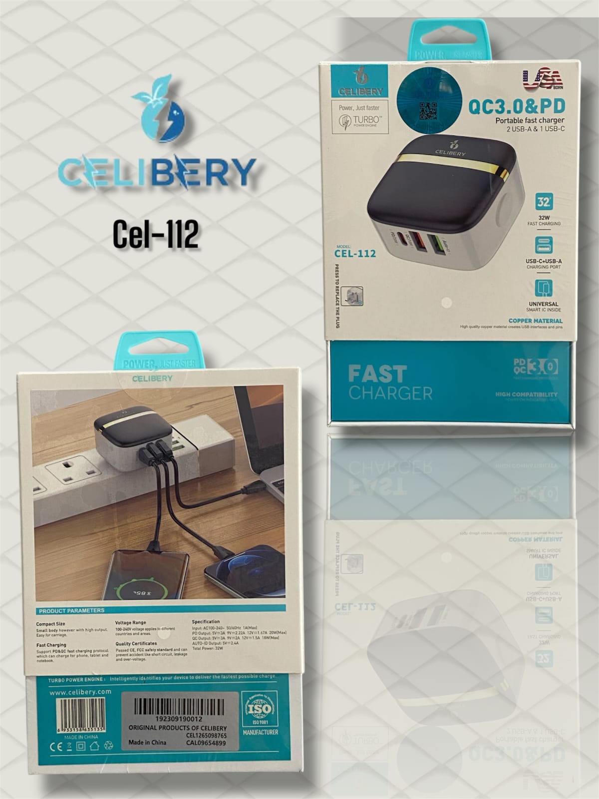 شاحن حائط CEELIBERY شاحن حائط صغير الحجم من النوع C، شحن سريع CEELIBERY Wall Charger Compact Type-C Wall Charger, Fast Charging