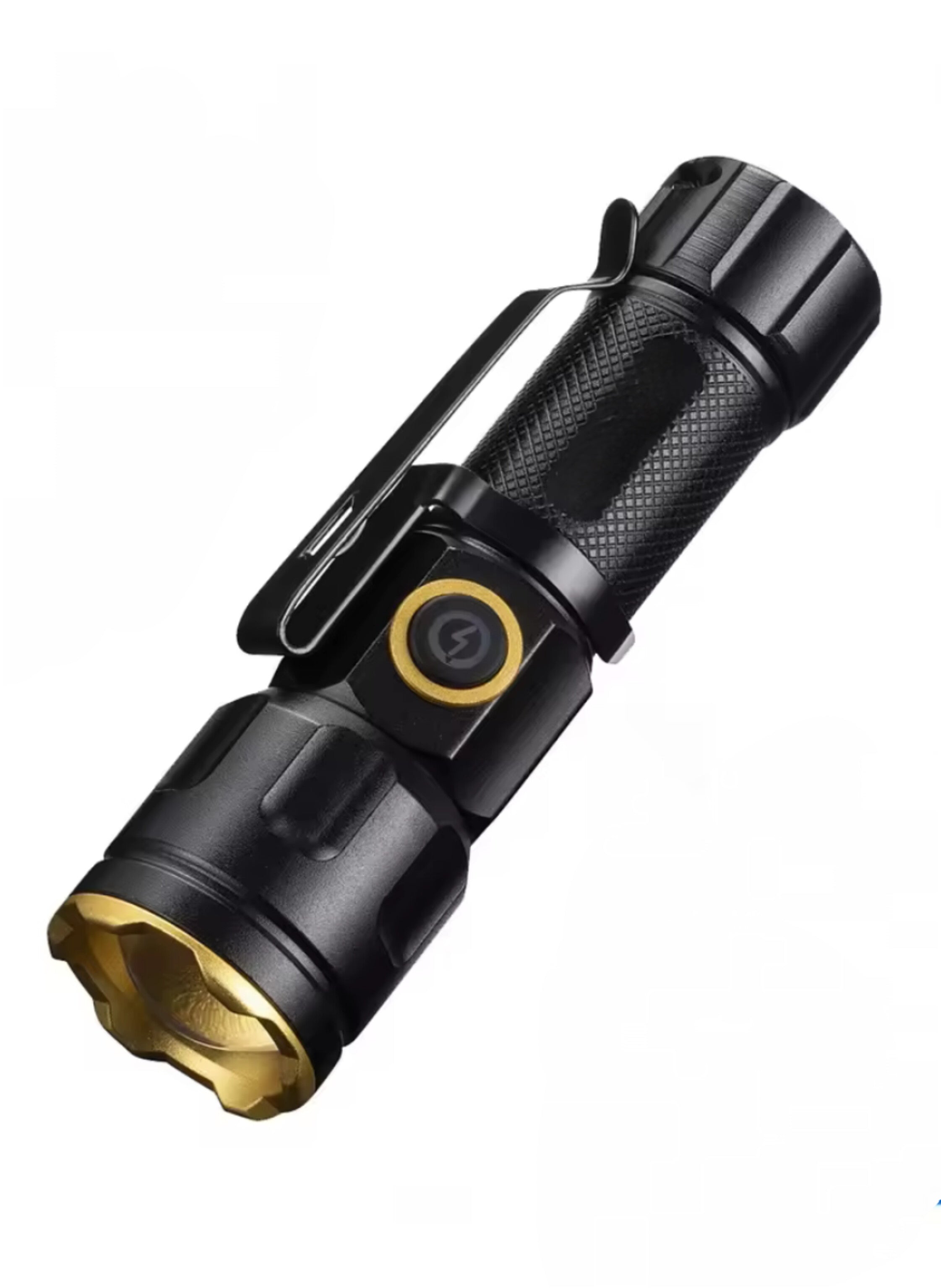 مصباح يدوي LED صغير الحجم (Mini) محمول وقوي - إضاءة ساطعة للحمل اليومي والطوارئ والتخييم - مع مشبك وحلقة تعليق Mini Portable Powerful LED Flashlight - Bright Illumination for Daily Carry, Emergencies & Camping - With Clip & Hanging Ring