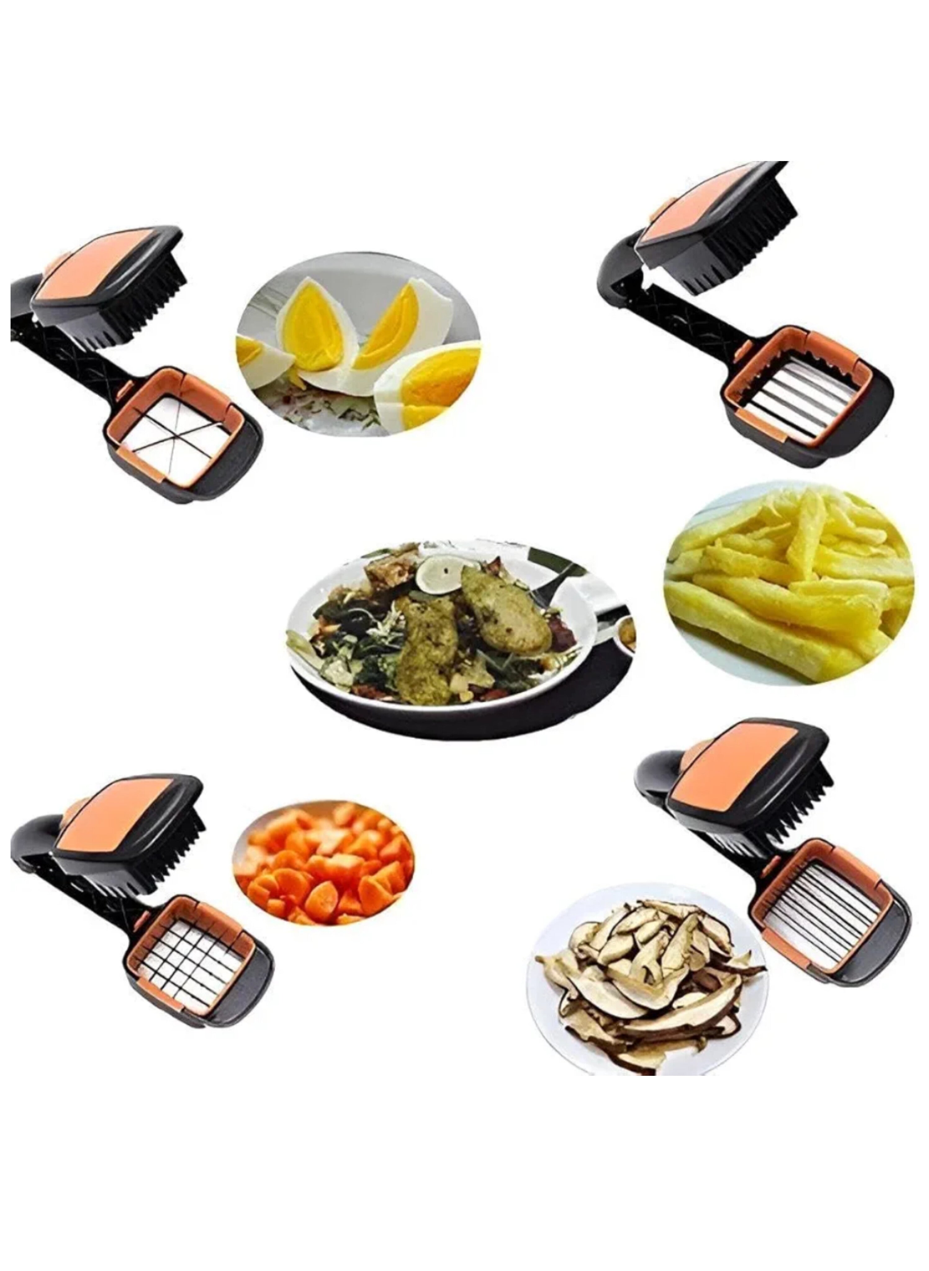 قطاعة خضروات وفواكه يدوية متعددة الشفرات - أداة تقطيع صغيرة سريعة مع حاوية تخزين لتقطيع مكعبات وسلطات Manual Multi-Blade Fruit and Vegetable Chopper - Quick Small Dicer Tool with Storage Container for Cubing and Salads