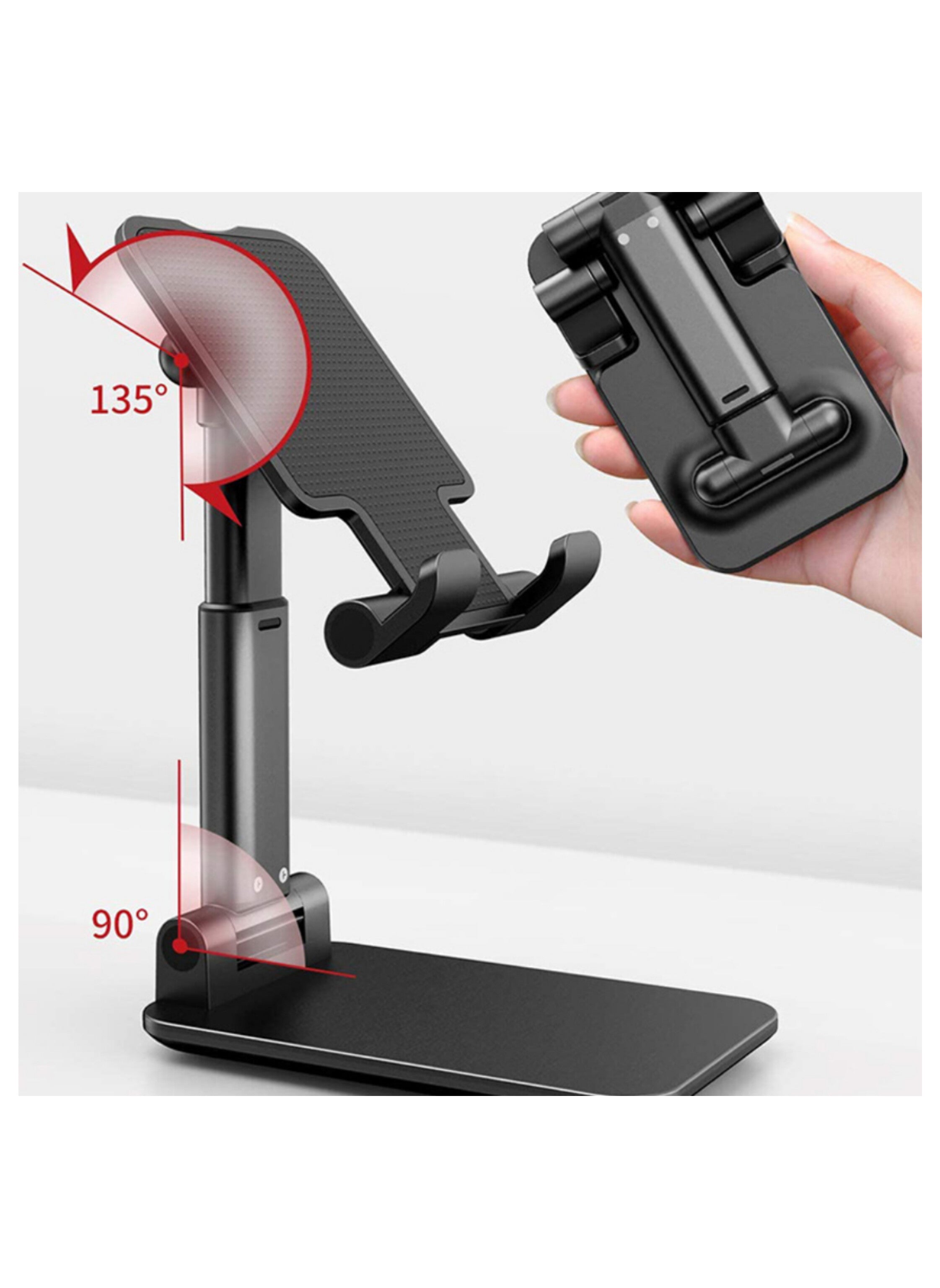 حامل موبايل ذكي متعدد الزوايا وقابل للتعديل متوافق مع جميع الهواتف الذكية  Multi-angle and adjustable smart phone holder compatible with all smartphones