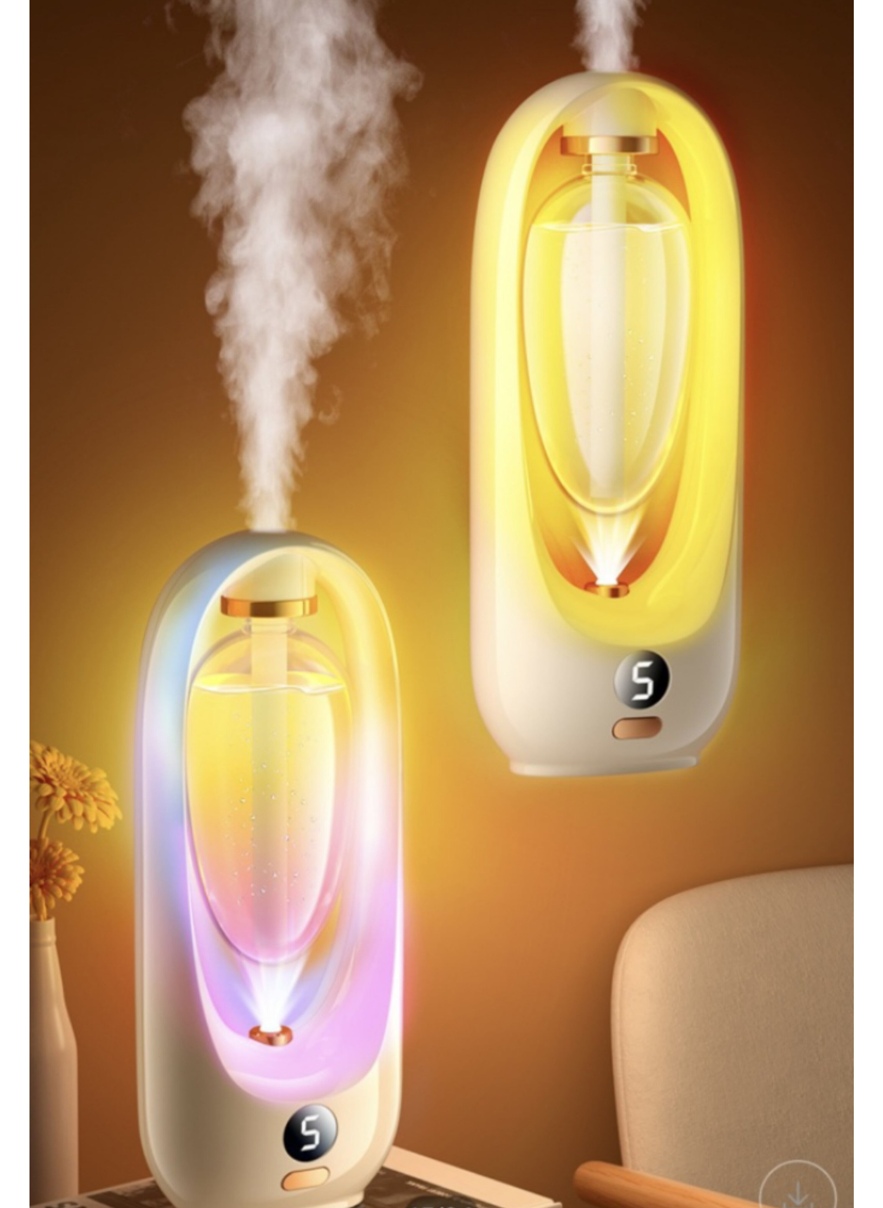 فواحة عطر ذكية للمنزل والمكتب مع إضاءة ليلية متدرجة - جهاز تعطير أوتوماتيكي قابل للتعديل 6 سرعات ومزيل للروائح Smart Perfume Diffuser for Home and Office with Gradient Night Light - 6-Speed Automatic Deodorizing and Fragrance Machine