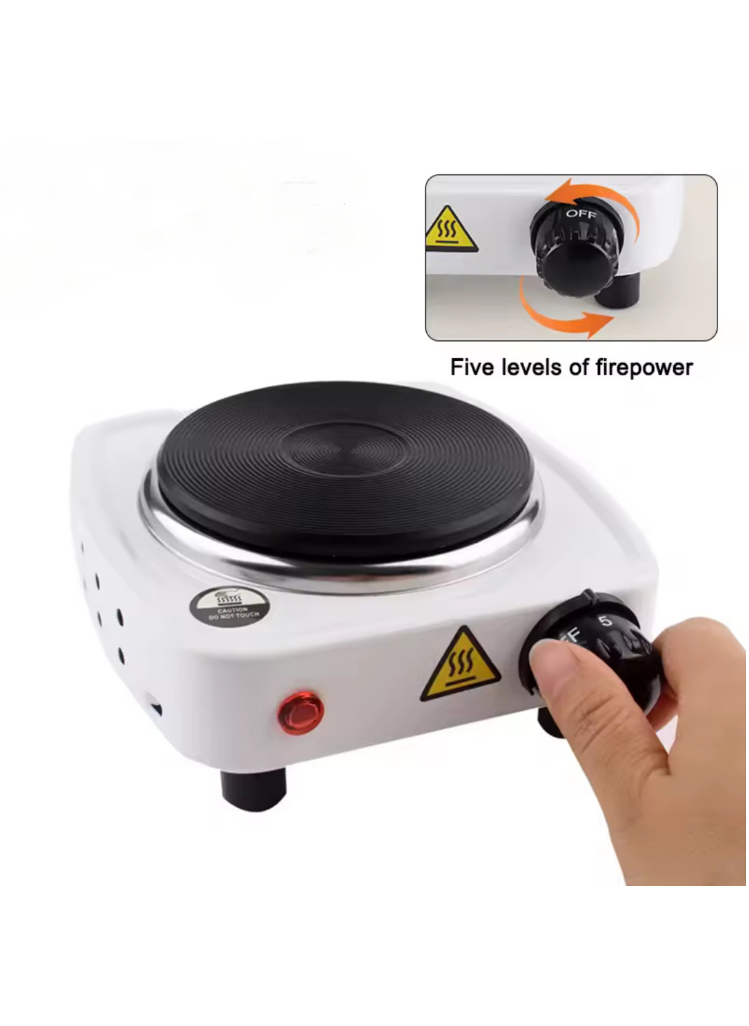 موقد كهربائي مسطح بـ 1000 واط - سخان سيراميك محمول للتسخين السريع م 1000 Watt Single Solid Electric Hot Plate - Portable Ceramic Heater with Fast Heating and Automatic Temperature Controlع تحكم حراري أوتوماتيكي