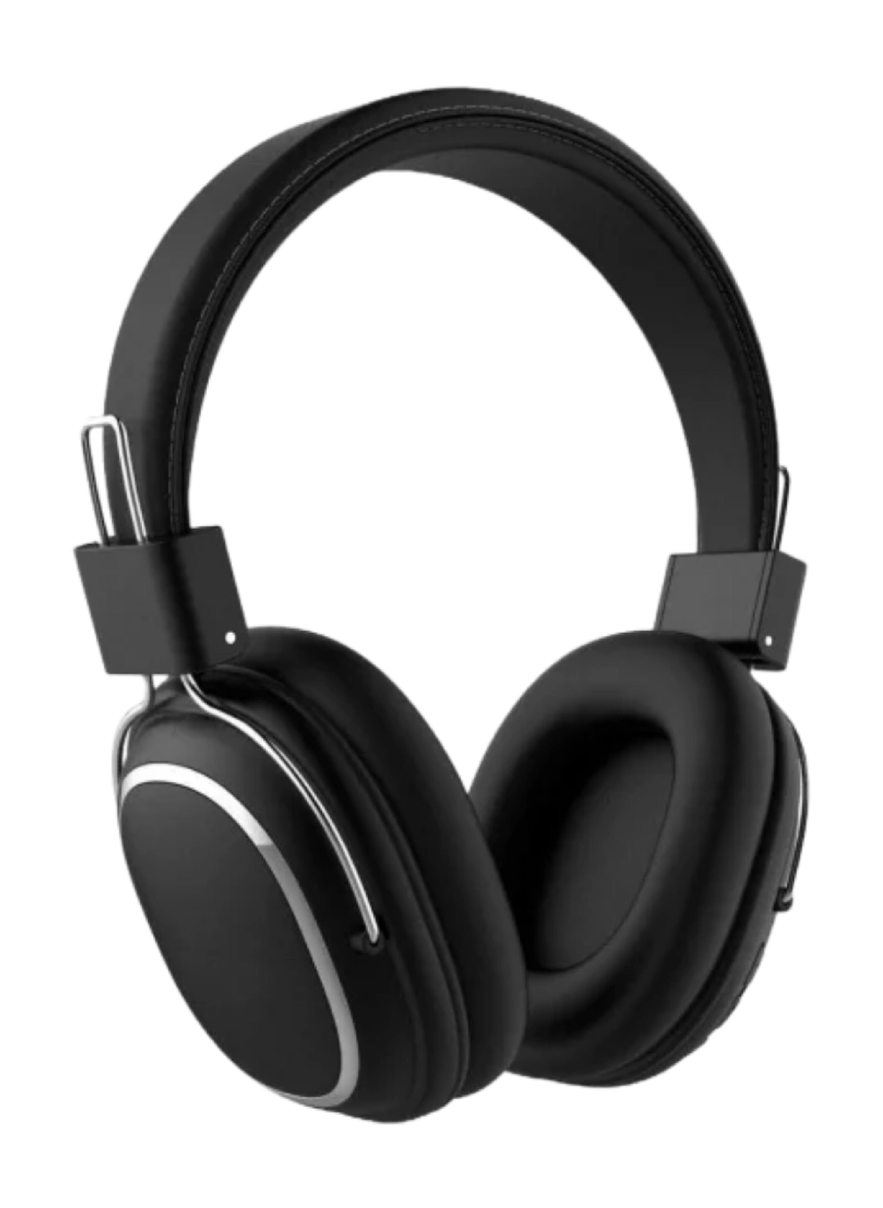 سماعات رأس سوداء لاسلكية فوق الأذن بلوتوث احترافية - تصميم قابل للطي مع وسائد أذن مريحة وصوت نقي عالي الجودة Black Professional Wireless Over-Ear Bluetooth Headphones - Foldable Design with Comfortable Earpads and High-Fidelity Pure Sound