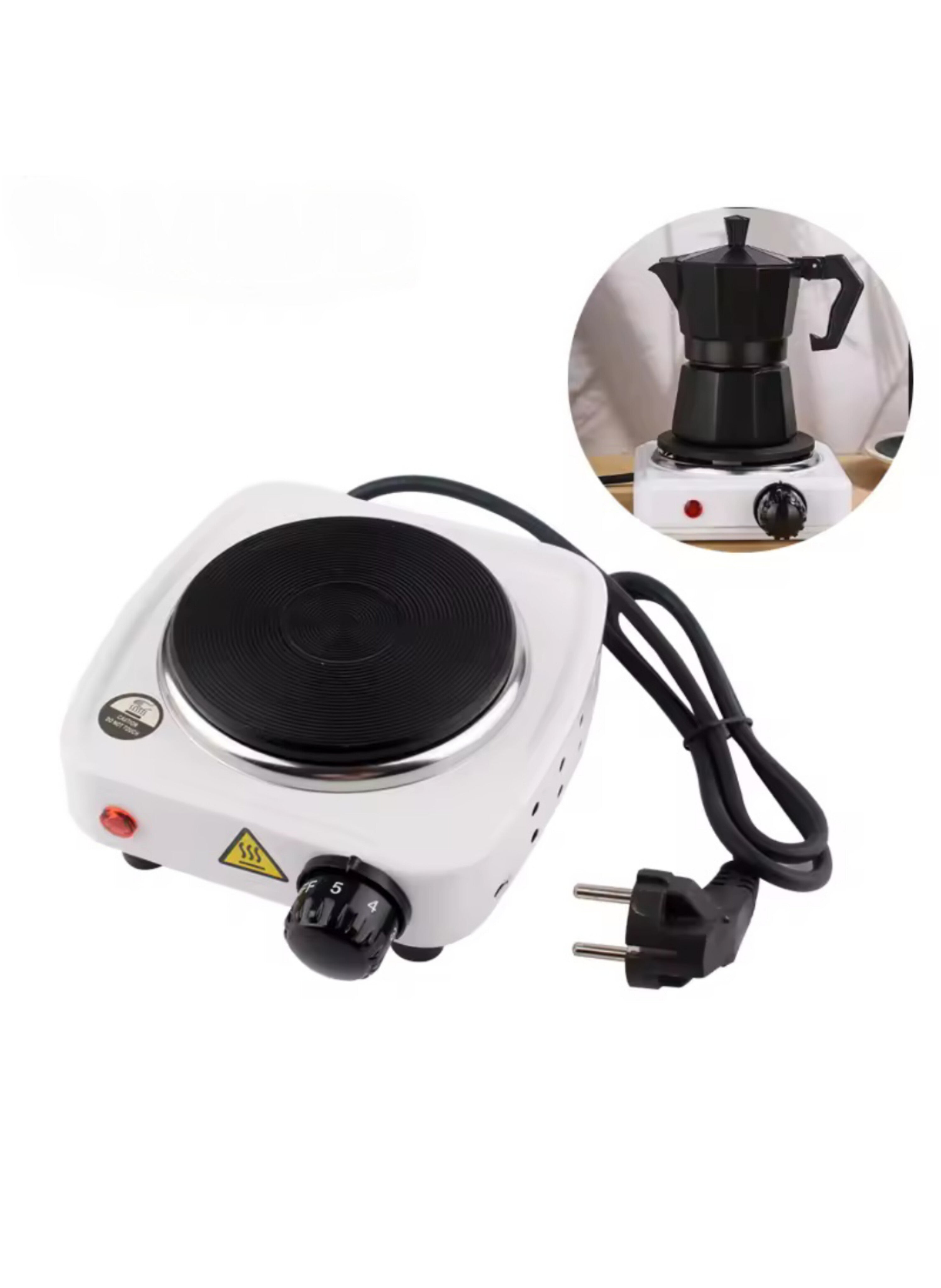 موقد كهربائي مفرد مسطح 1000 واط - سخان محمول بتحكم حراري أوتوماتيكي 1000W Single Solid Electric Hot Plate - Portable Heater with Automatic Thermostat Control