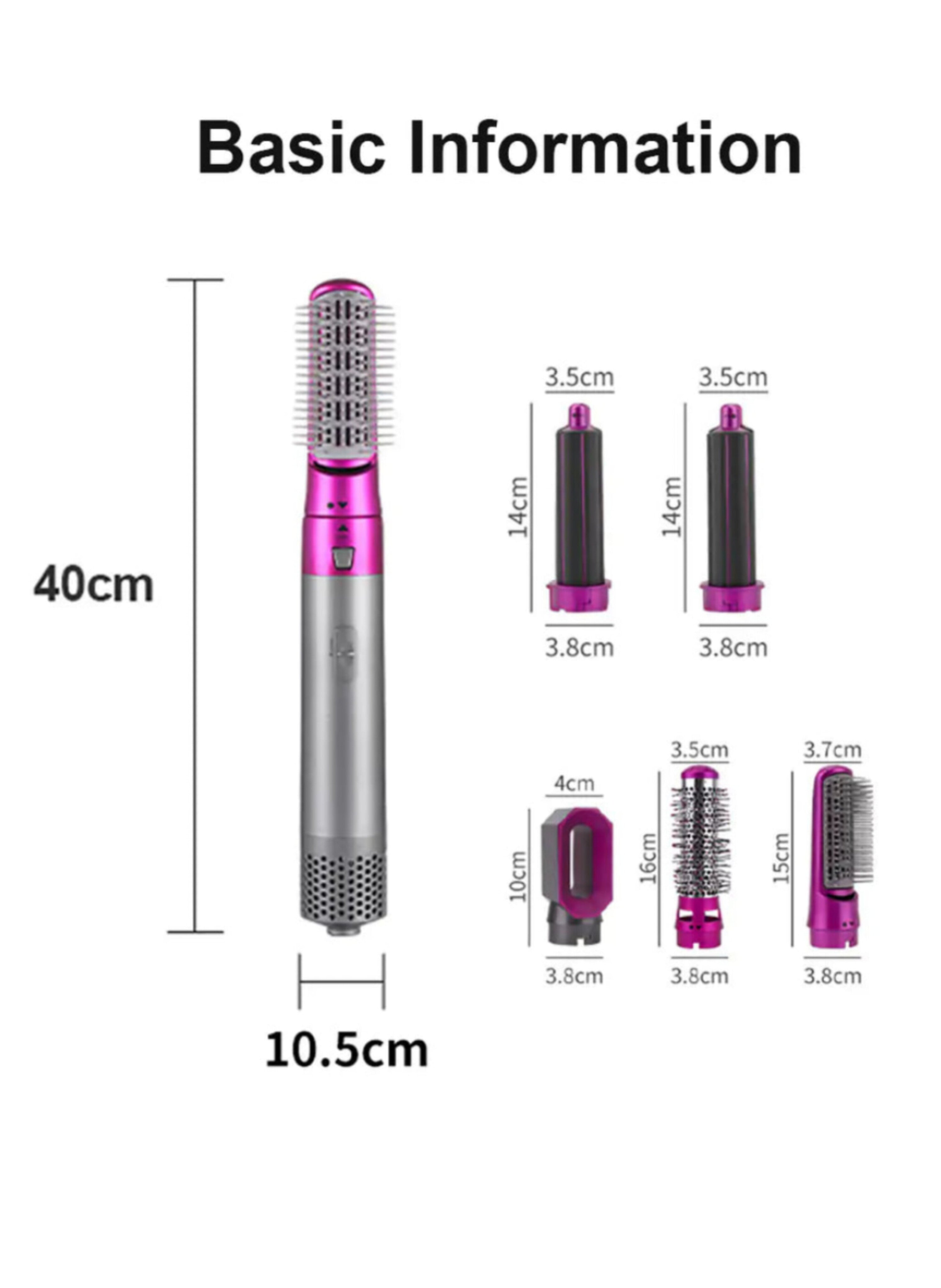 مجموعة تصفيف الشعر الاحترافية 5 في 1: أداة واحدة لجميع احتياجات تصفيفك *Professional 5-in-1 Hair Styling Set: One Tool for All Your Styling Needs*