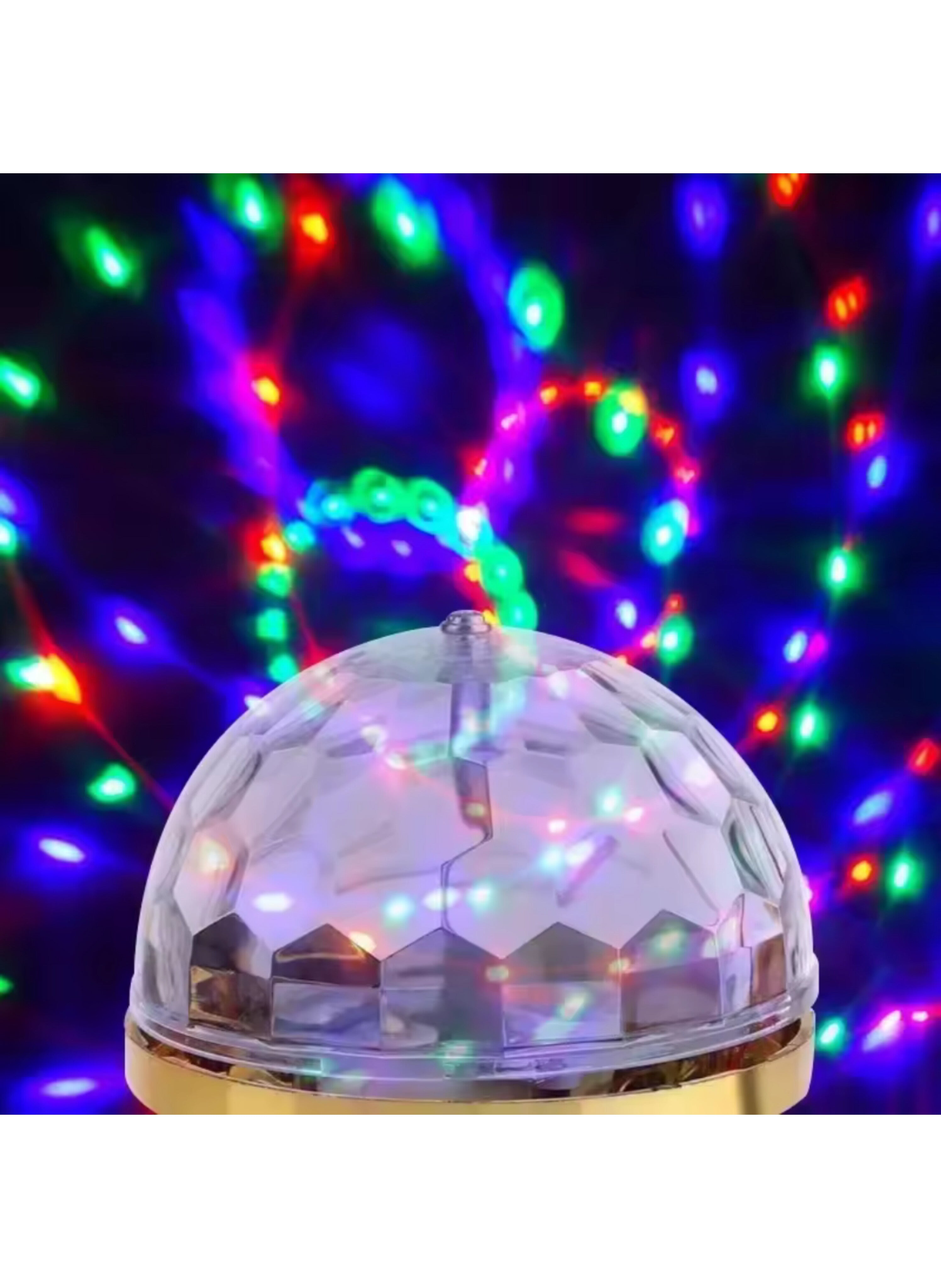 مصباح كرة ديسكو LED دوار تلقائي 360 درجة للحفلات المنزلية - ضوء ملون سحري كامل التغطية بمقبس E27 360 Degree Automatic Rotating LED Disco Ball Light for Home Parties - Full Color Magic Effect Lamp with E27 Socket