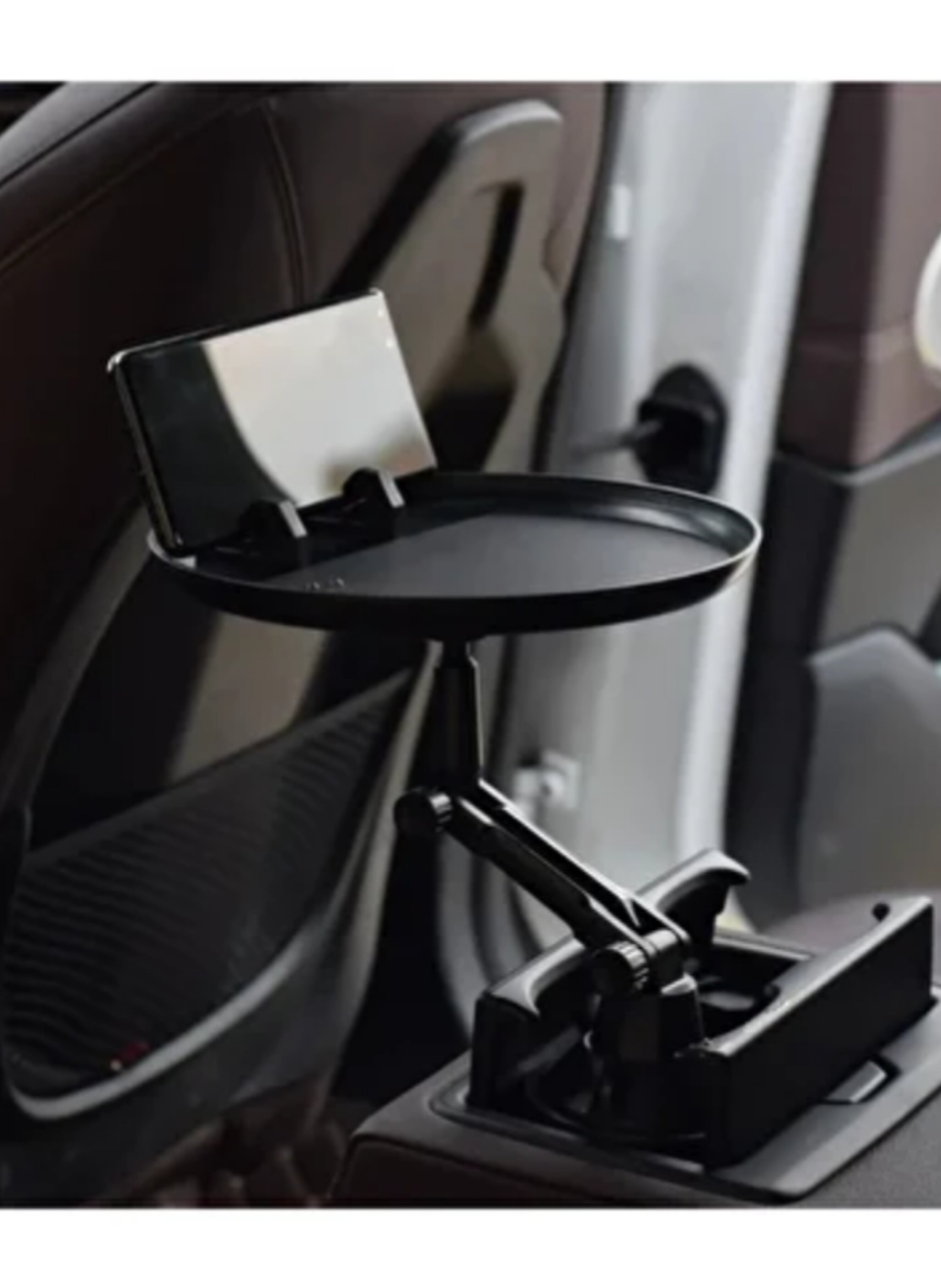 صينية سيارة دوارة 360° مع حامل أكواب وهاتف - منظم ومضاد للانزلاق 360° Swivel Car Tray with Cup & Phone Holder - Organizer & Anti-Slip