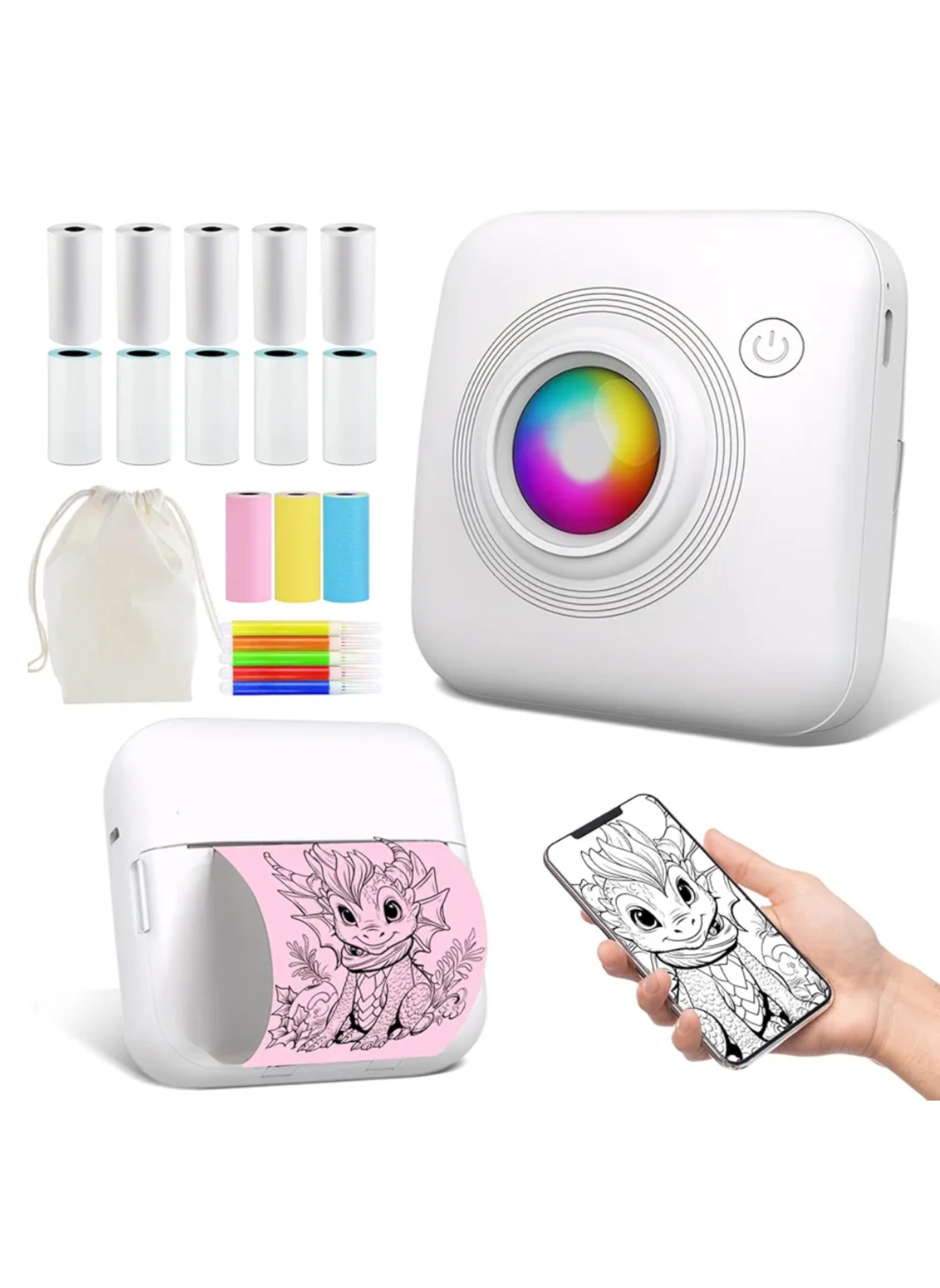 طابعة نوت بادي ميني المحمولة X3،  طباعة، طابعة حرارية بلوتوث ذكية بدون حبر  Mini Portable Printer X3, Print Pod, Bluetooth Smart Pocket Inkless Thermal Printer