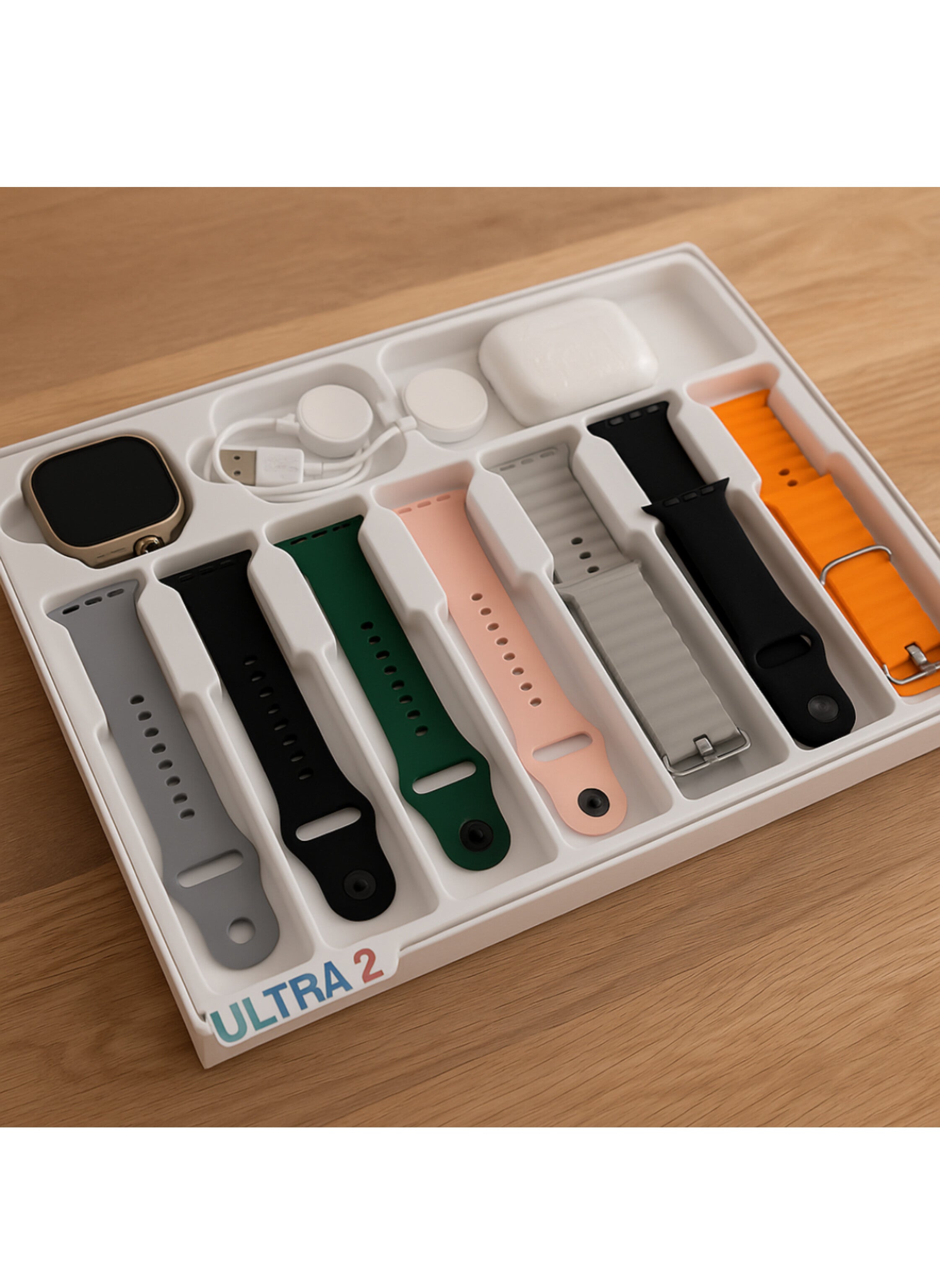 Smartwatch with Bluetooth Call, Health Monitor, Wireless Charger, 7 Straps, and Noise-Canceling Earbuds – Android & iPhone Compatible