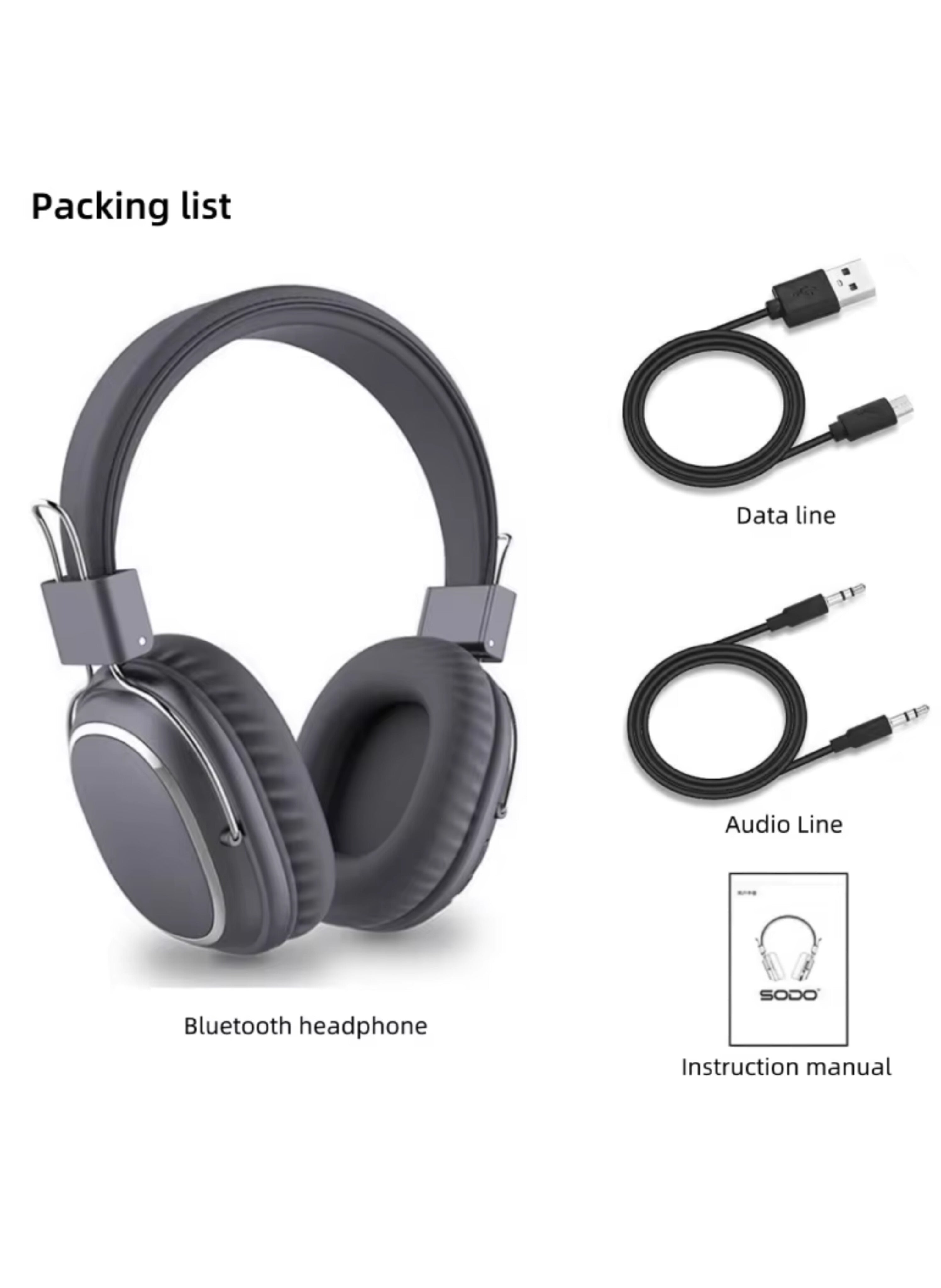 سماعات رأس لاسلكية فوق الأذن بلوتوث احترافية - تصميم أنيق قابل للطي بلمسات معدنية وصوت جهير عالي الوضوح Professional Wireless Over-Ear Bluetooth Headphones - Elegant Foldable Design with Metal Accents and HD Deep Bass Sound