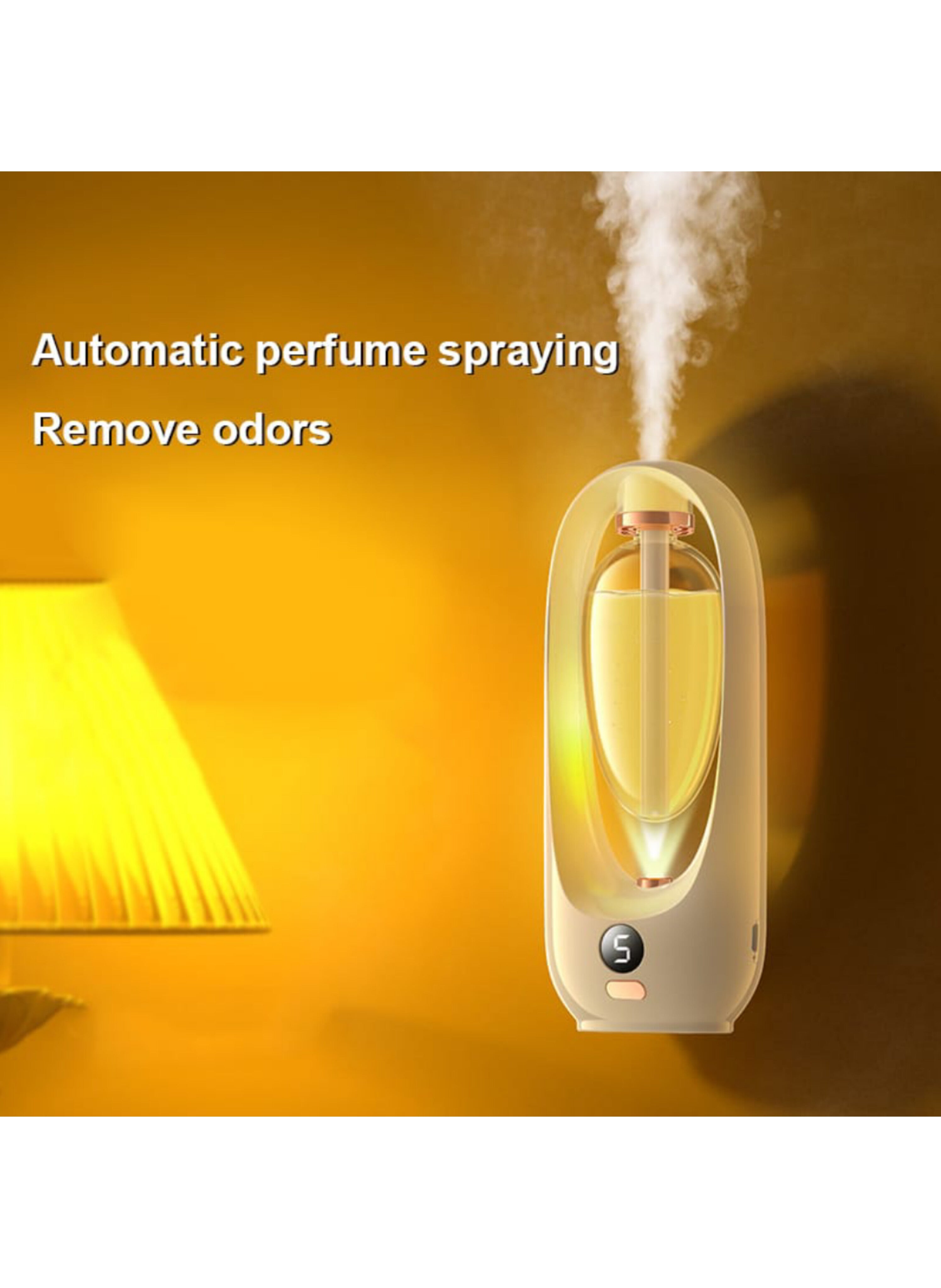 فواحة عطر ذكية للمنزل والمكتب مع إضاءة ليلية متدرجة - جهاز تعطير أوتوماتيكي قابل للتعديل 6 سرعات ومزيل للروائح Smart Perfume Diffuser for Home and Office with Gradient Night Light - 6-Speed Automatic Deodorizing and Fragrance Machine
