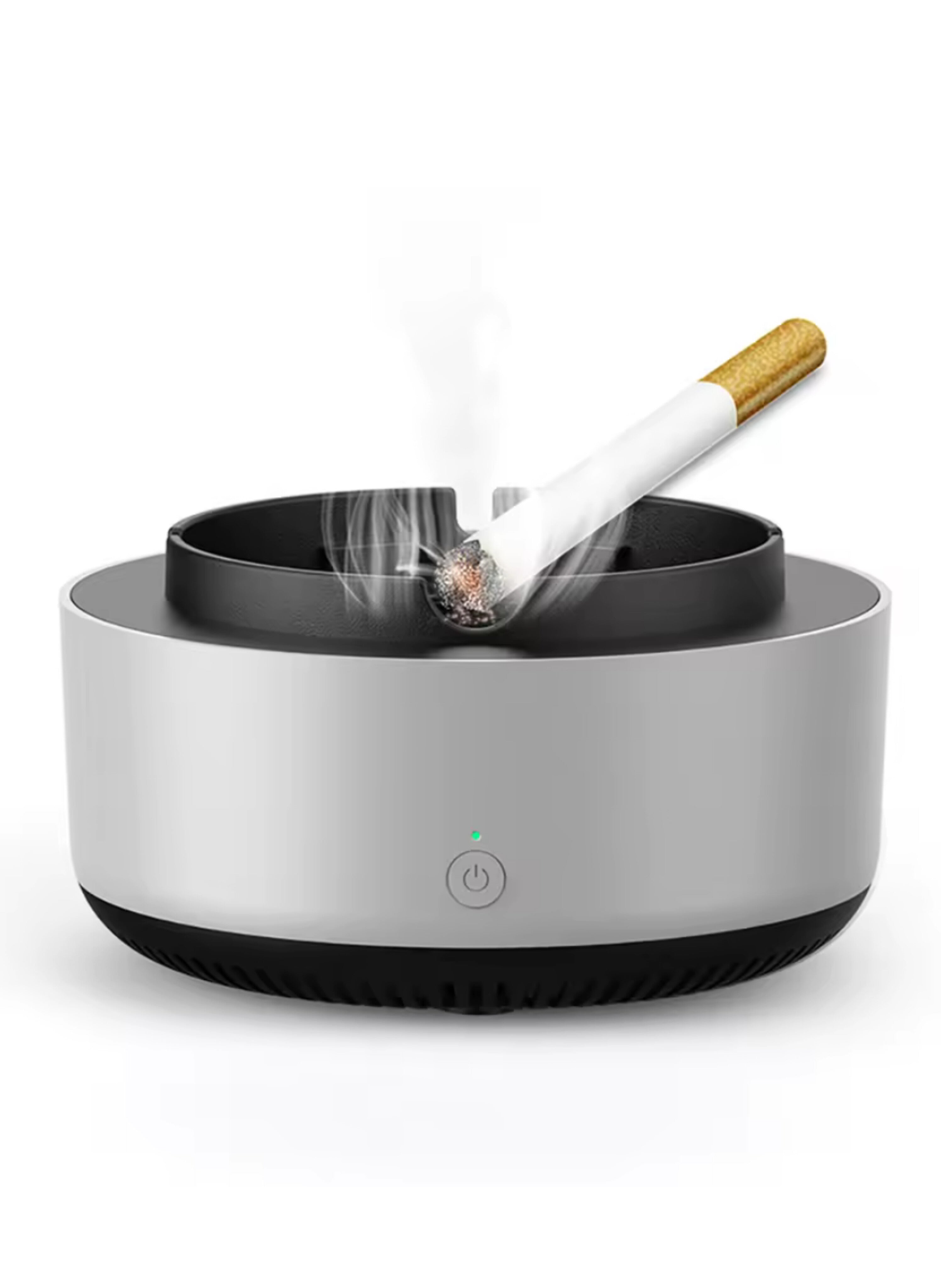 منفضة سجائر إلكترونية لتنقية الهواء بتكنولوجيا 360 درجة - جهاز مزيل للدخان والروائح يعمل بالبطارية مع ميزة التعطير Electronic Smokeless Ashtray with 360° Surround Suction - Battery-Operated Air Purifier and Deodorizer with Built-in Aromatherapy