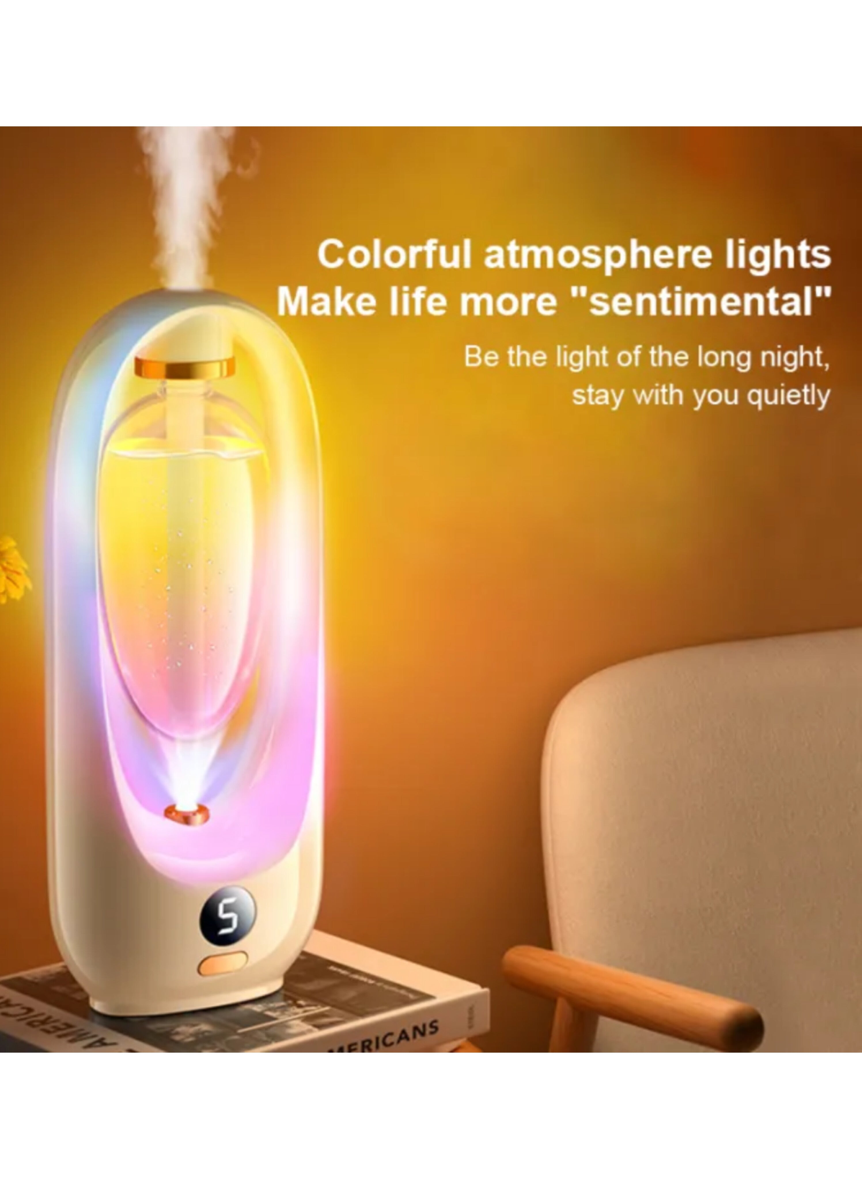 فواحة عطر ذكية للمنزل والمكتب مع إضاءة ليلية متدرجة - جهاز تعطير أوتوماتيكي قابل للتعديل 6 سرعات ومزيل للروائح Smart Perfume Diffuser for Home and Office with Gradient Night Light - 6-Speed Automatic Deodorizing and Fragrance Machine
