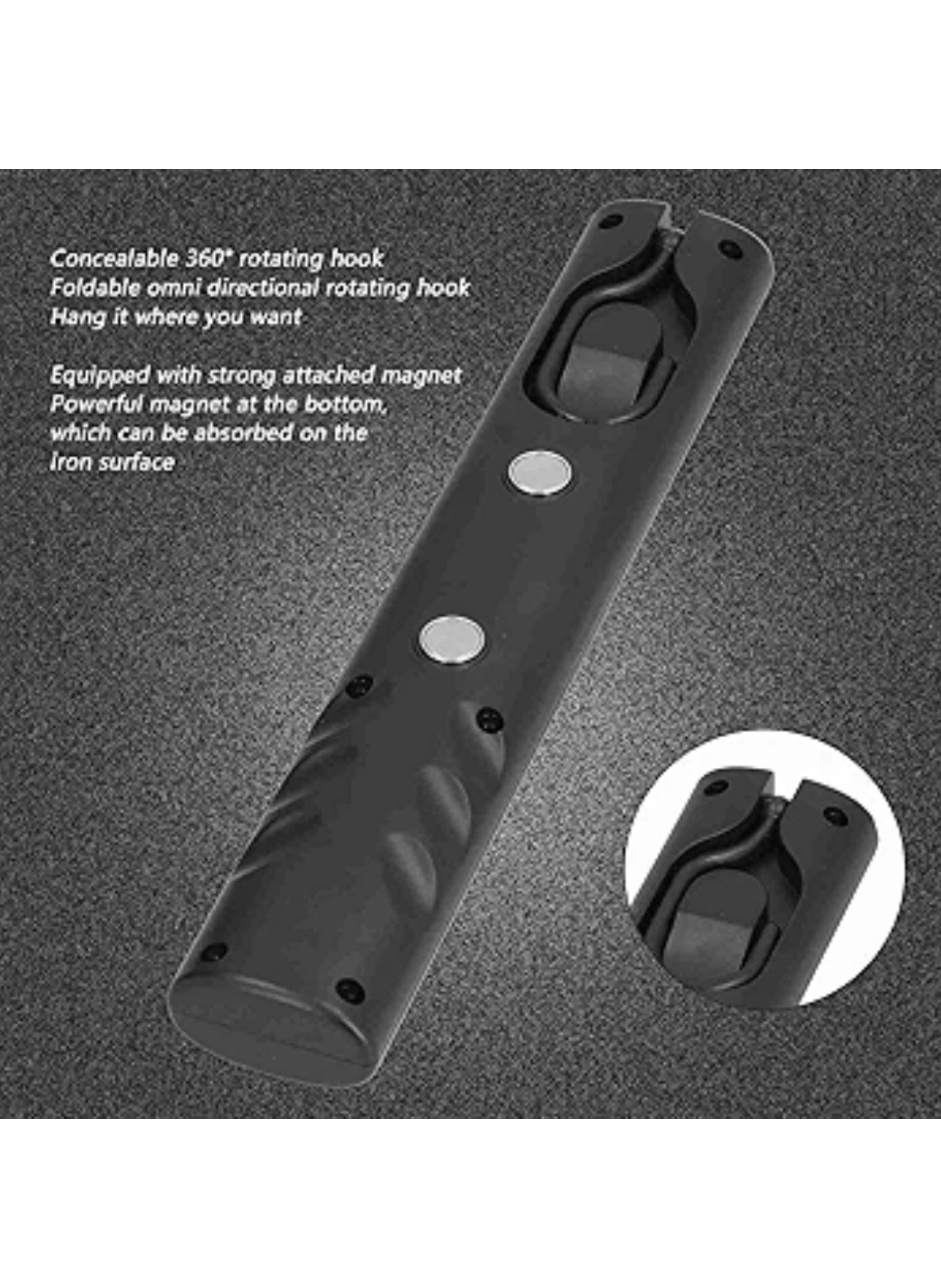 Portable USB Charging Work Light, Rechargeable 48 LED Work Light with 360-Degree Hook, 1000 Lumens, Portable Lamp for Car Repair and Outdoor Camping