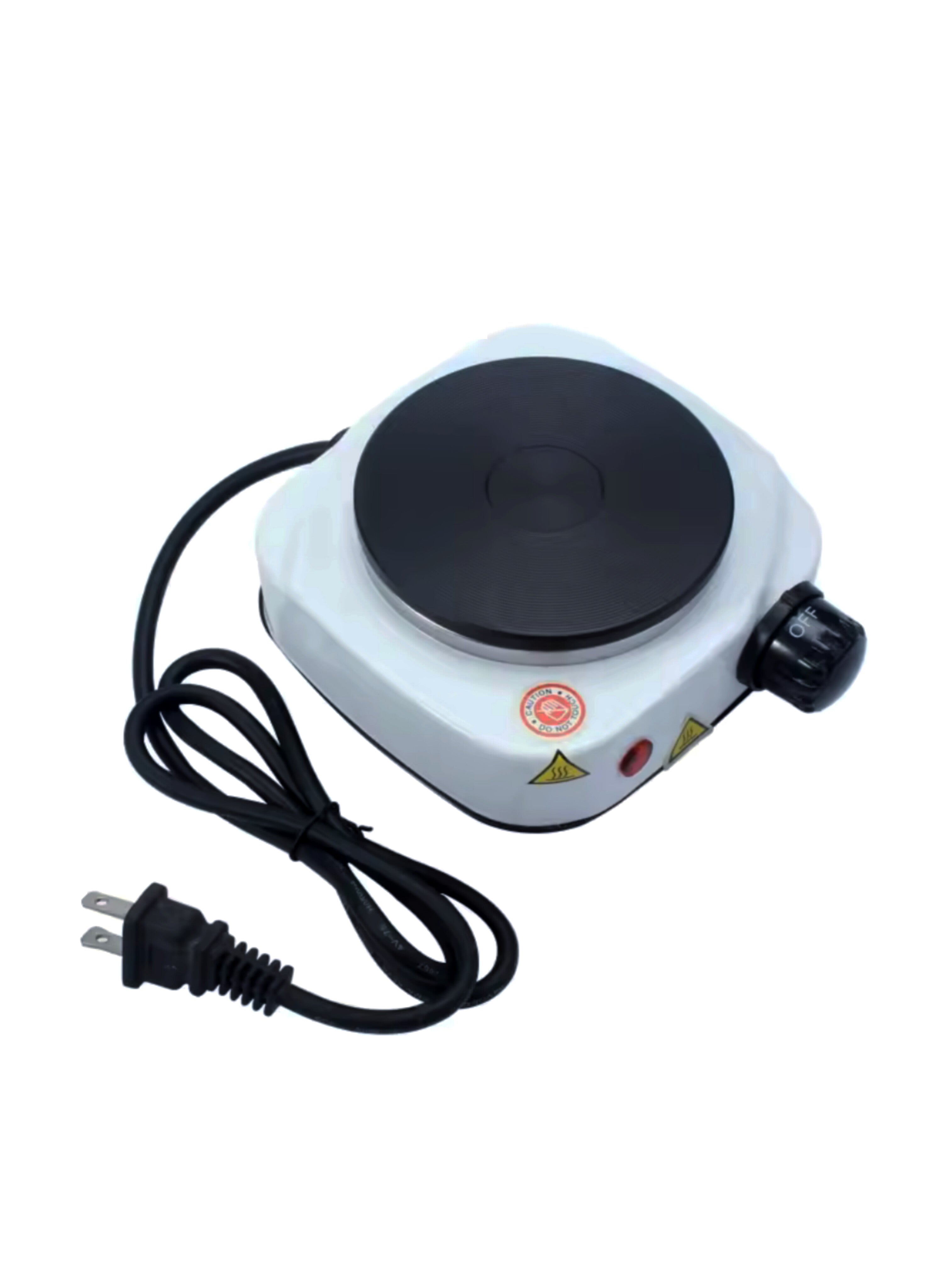 موقد كهربائي مفرد مسطح 1000 واط - سخان محمول بتحكم حراري أوتوماتيكي 1000W Single Solid Electric Hot Plate - Portable Heater with Automatic Thermostat Control