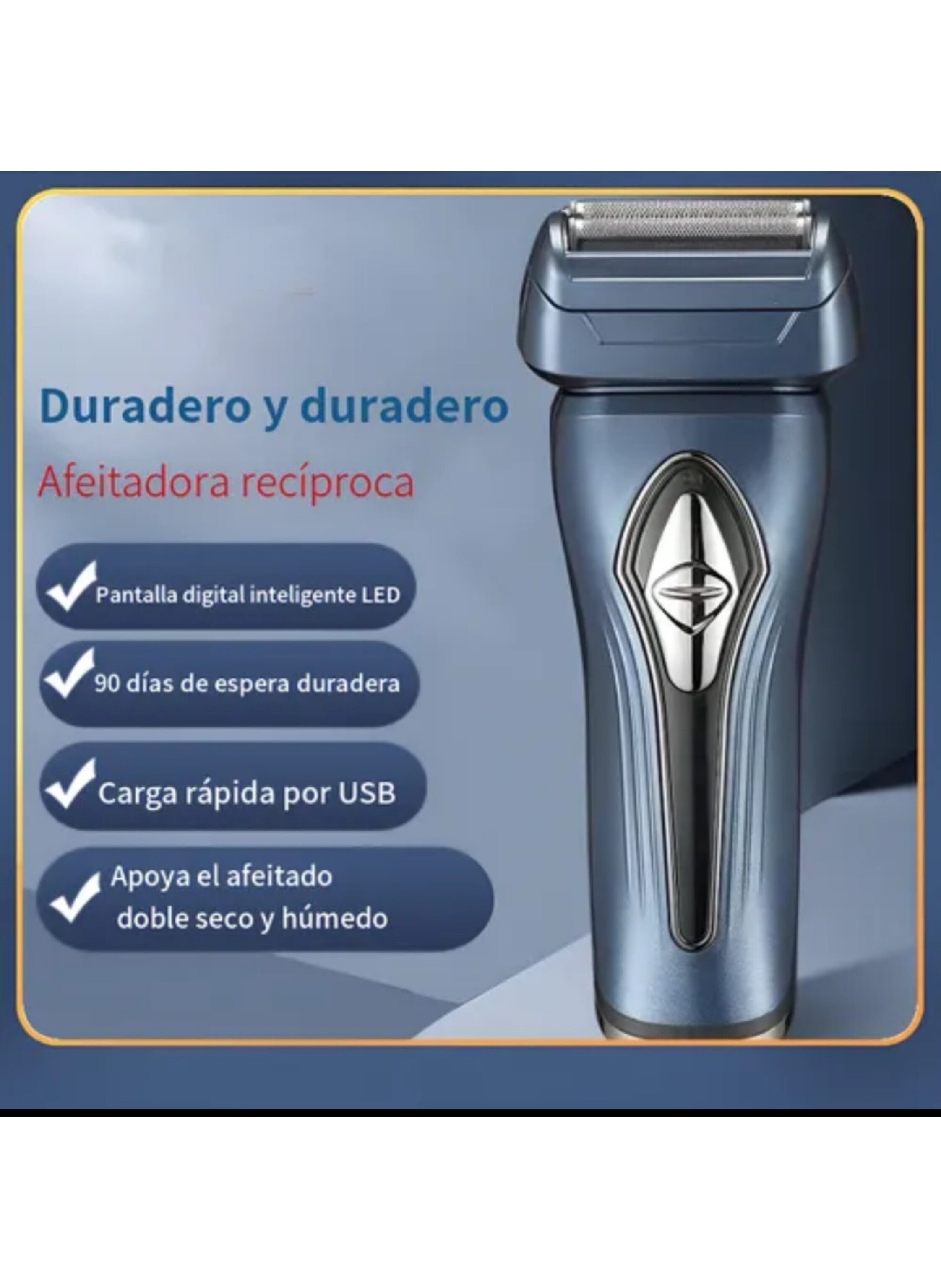 Professional Electric Shaver for Men – 1‑Hour Fast Charge, 90 Minutes Cordless Use, Double Cutter Head, Pop‑Up Trimmer &amp; Smart Sensor Technology