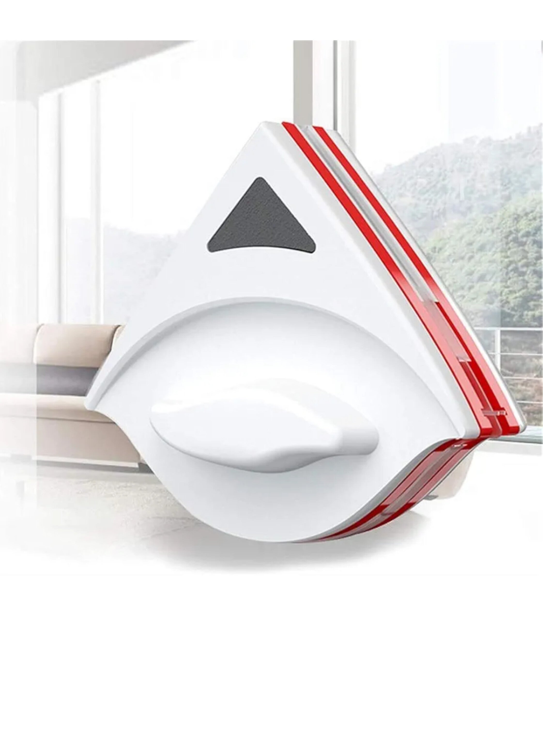 Double Sided Magnetic Window Glass Cleaner Wiper White/Red ممسحة تنظيف زجاج النوافذ المغناطيسية مزدوجة الجوانب باللون الأبيض/الأحمر