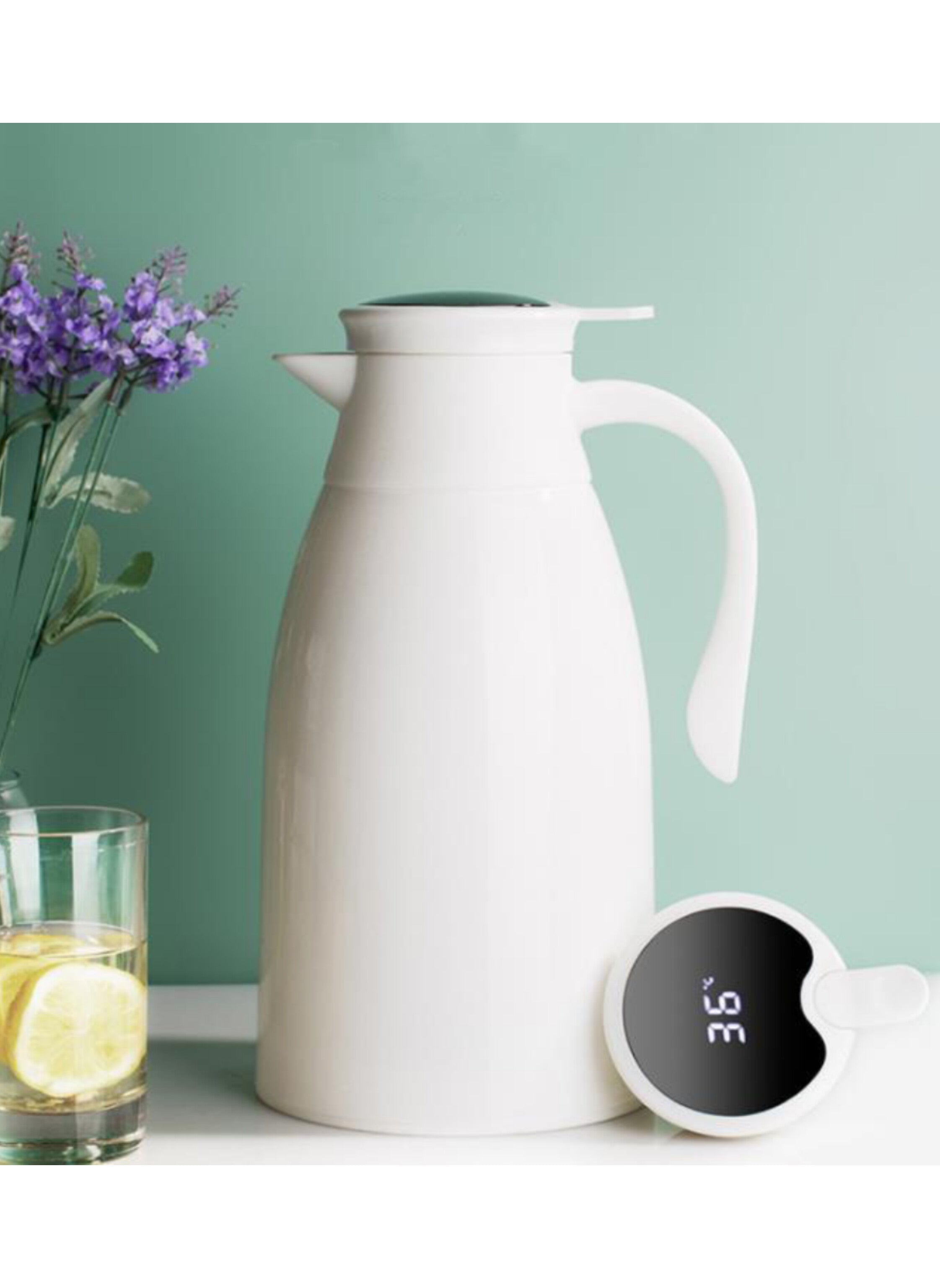 Package: Smart Thermos 2L with Temperature Display, Professional  Meat Grinder 5L Stainless Steel, and Mini Fan.بكج ترمس ذكي 2 لتر بشاشة عرض الحرارة، ومفرمة لحم كهربائية من الستانلس ستيل بسعة 5 لتر، ومروحة يد صغيرة .
