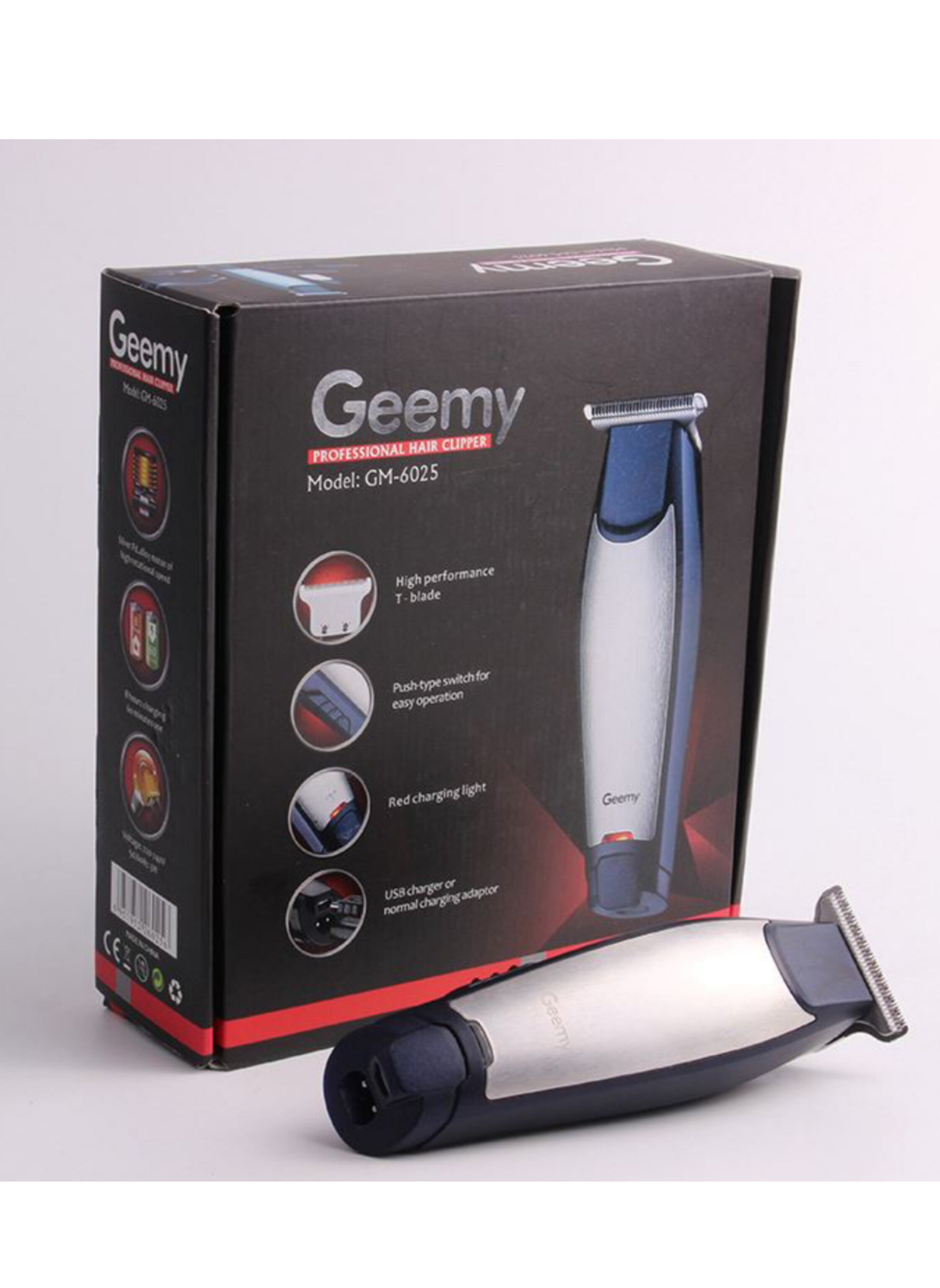 Geemy GM-6025 ماكينة تشذيب وتحديد للرجال والنساء – للحية، الشارب، والشعر – محرك عالي السرعة وبطارية 70 دقيقة لاسلكية Geemy GM-6025 Multi-Groomer & Precision Trimmer for Men & Women – Beard, Mustache, Hair – High-Speed Motor & 70-Min Cordless Battery