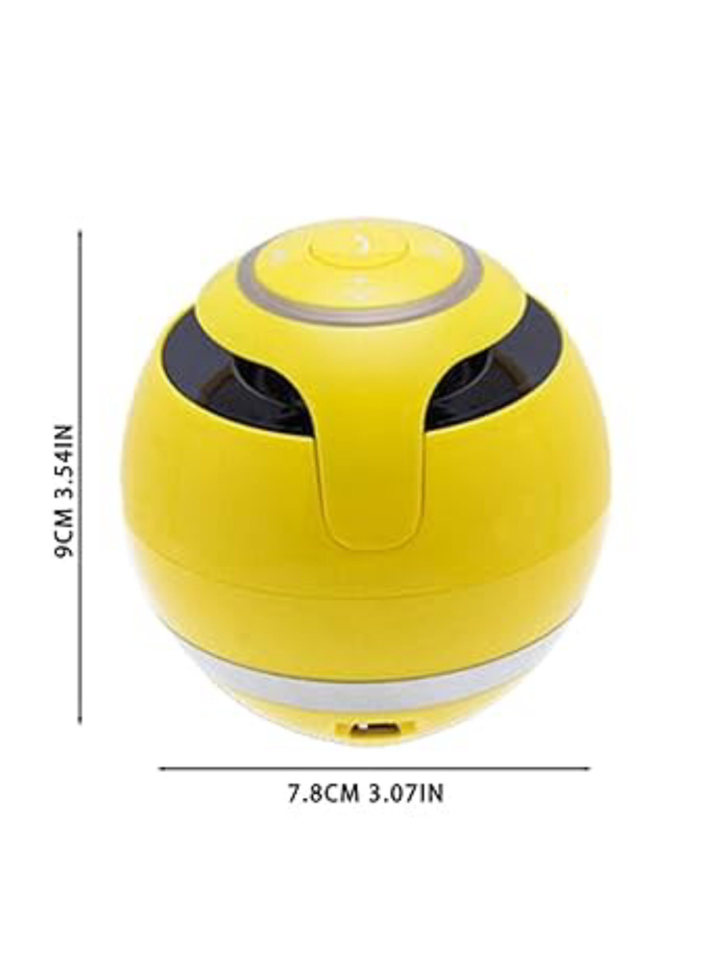 مكبر صوت شكل كرة  بلوتوث محمول متعدد الوظائف لون اصفر   Multifunctional Portable Bluetooth Ball Speaker, yellow