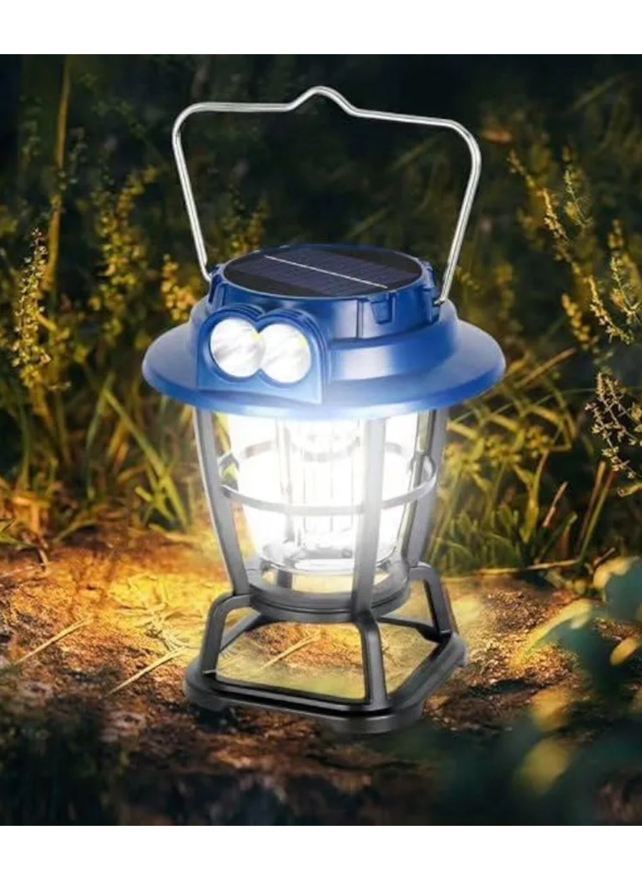 مصباح شمسي متعدد الوظائف مقاوم للماء 300 لومن محمول Multi Functional Waterproof 300 Lumen Solar Lamp Portable