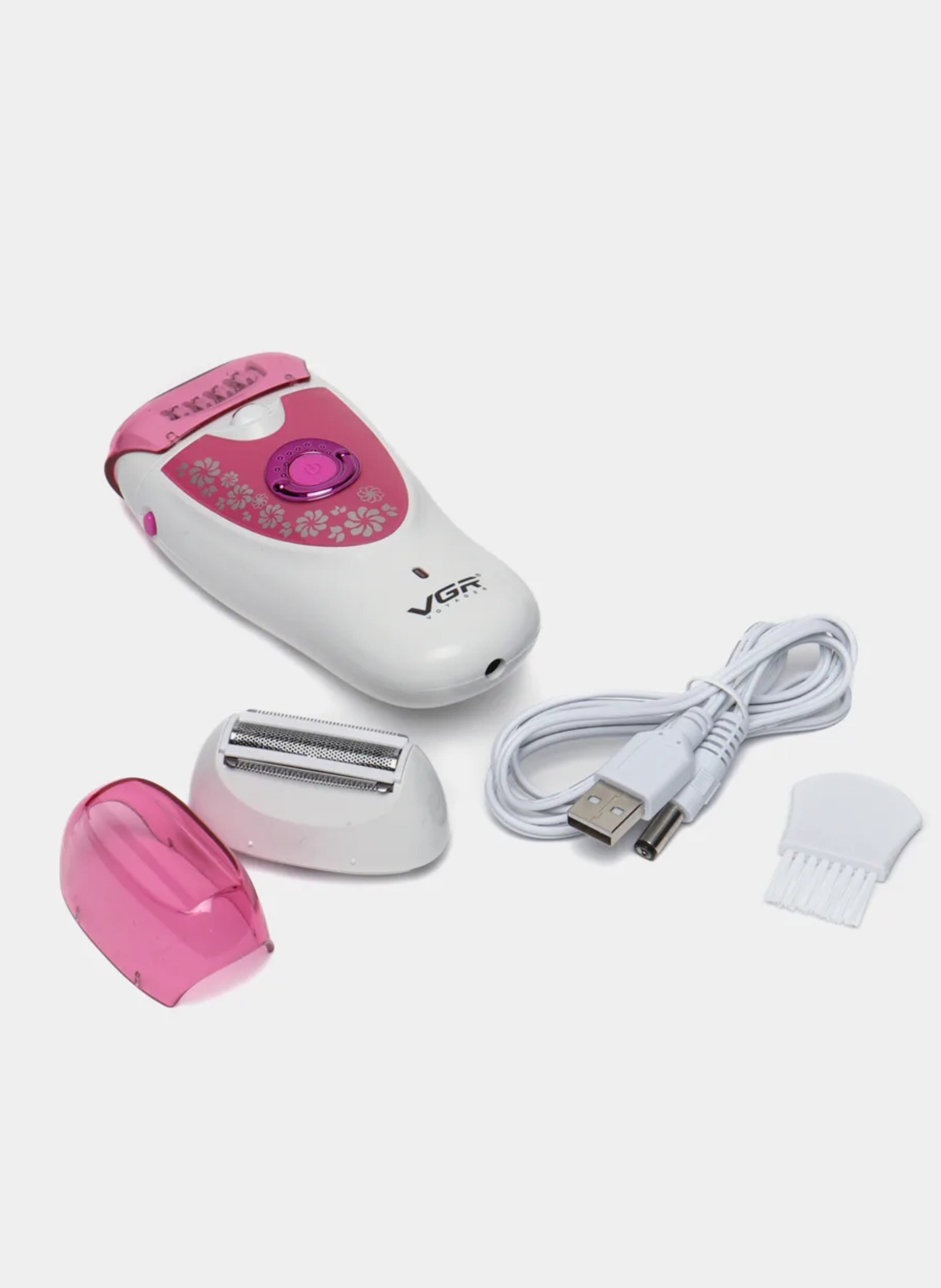 جهاز إزالة الشعر الكهربائي النسائي اللاسلكي القابل للشحن VGR، بسرعتين ومحرك قوي،  VGR Cordless Electric Epilator for Women, Rechargeable Hair Removal Machine with 2 Speed Settings