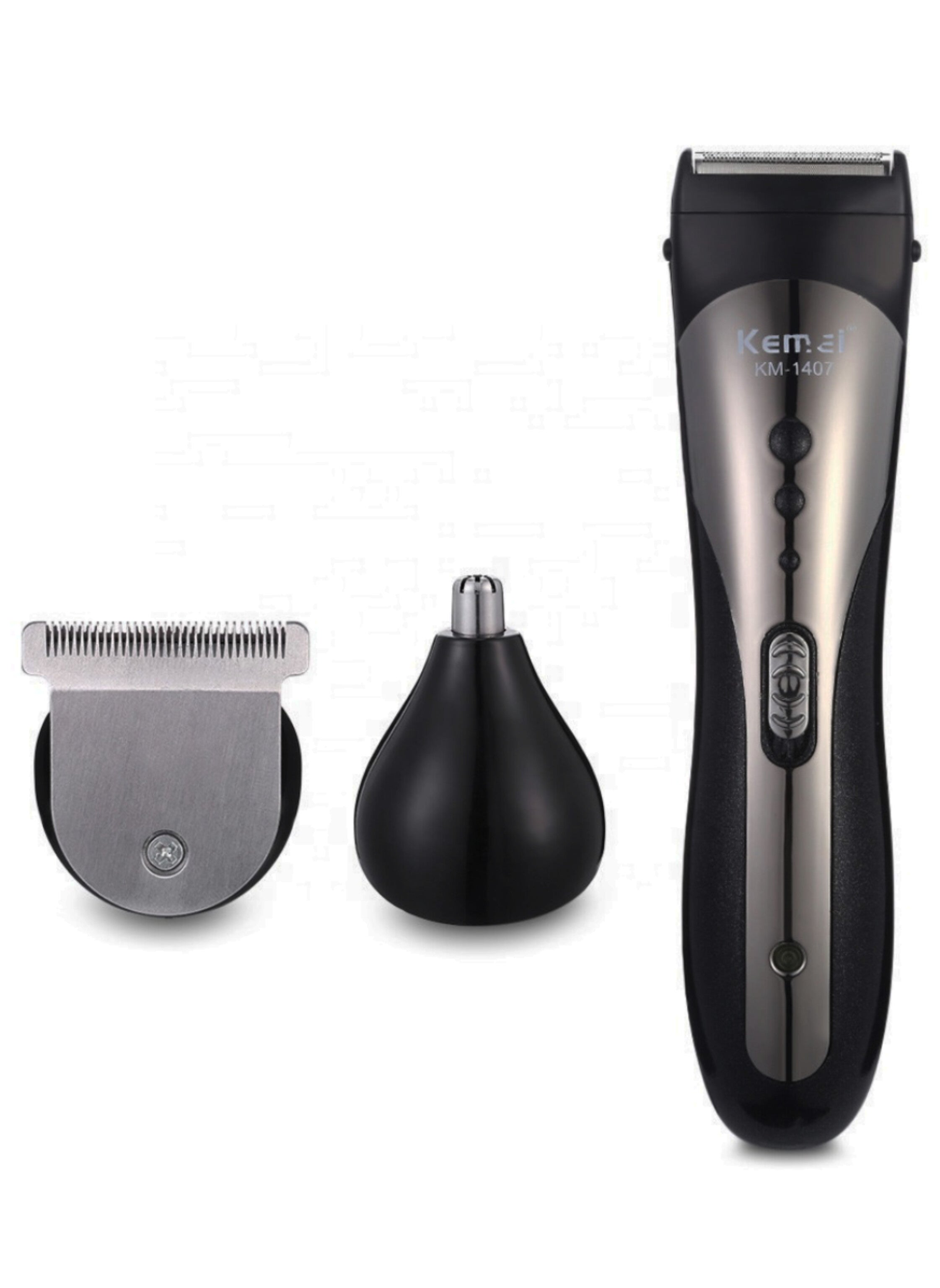 3-in-1 Rechargeable Hair, Beard & Nose Trimmer – Multi-Functional Grooming Kit with 4 Guide Combs, Corded & Cordless Use, Long Battery Life