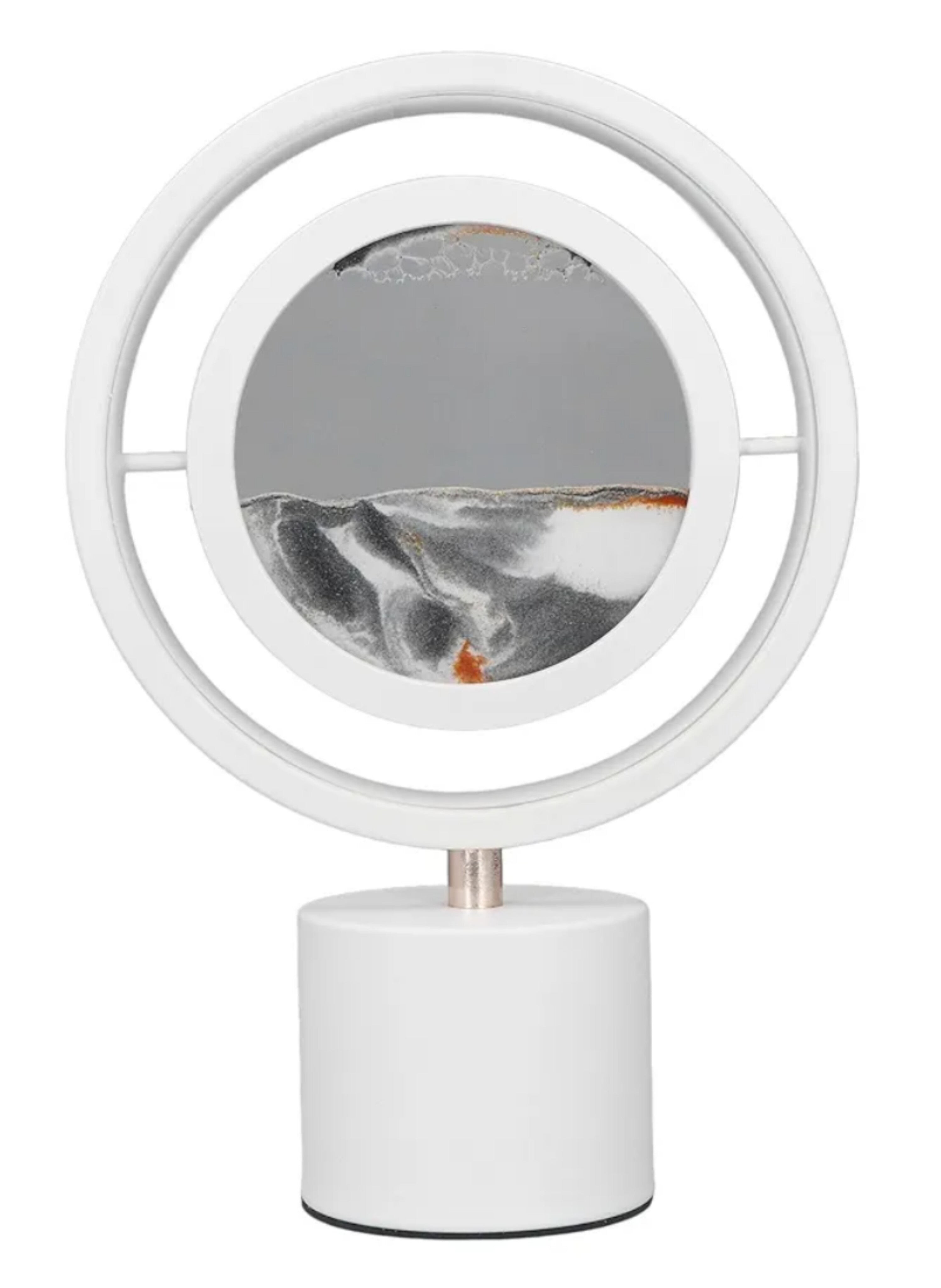 3D Moving Sand Art Lamp,3 Colors Lighting & 360° Rotating USB Motion Decoration ,Sandscape Table Lamp for Home Office مصباح فني ثلاثي الأبعاد للرمال المتحركة، إضاءة بثلاثة ألوان وديكور حركة USB دوار 360 درجة، مصباح طاولة رملي للمنزل والمكتب
