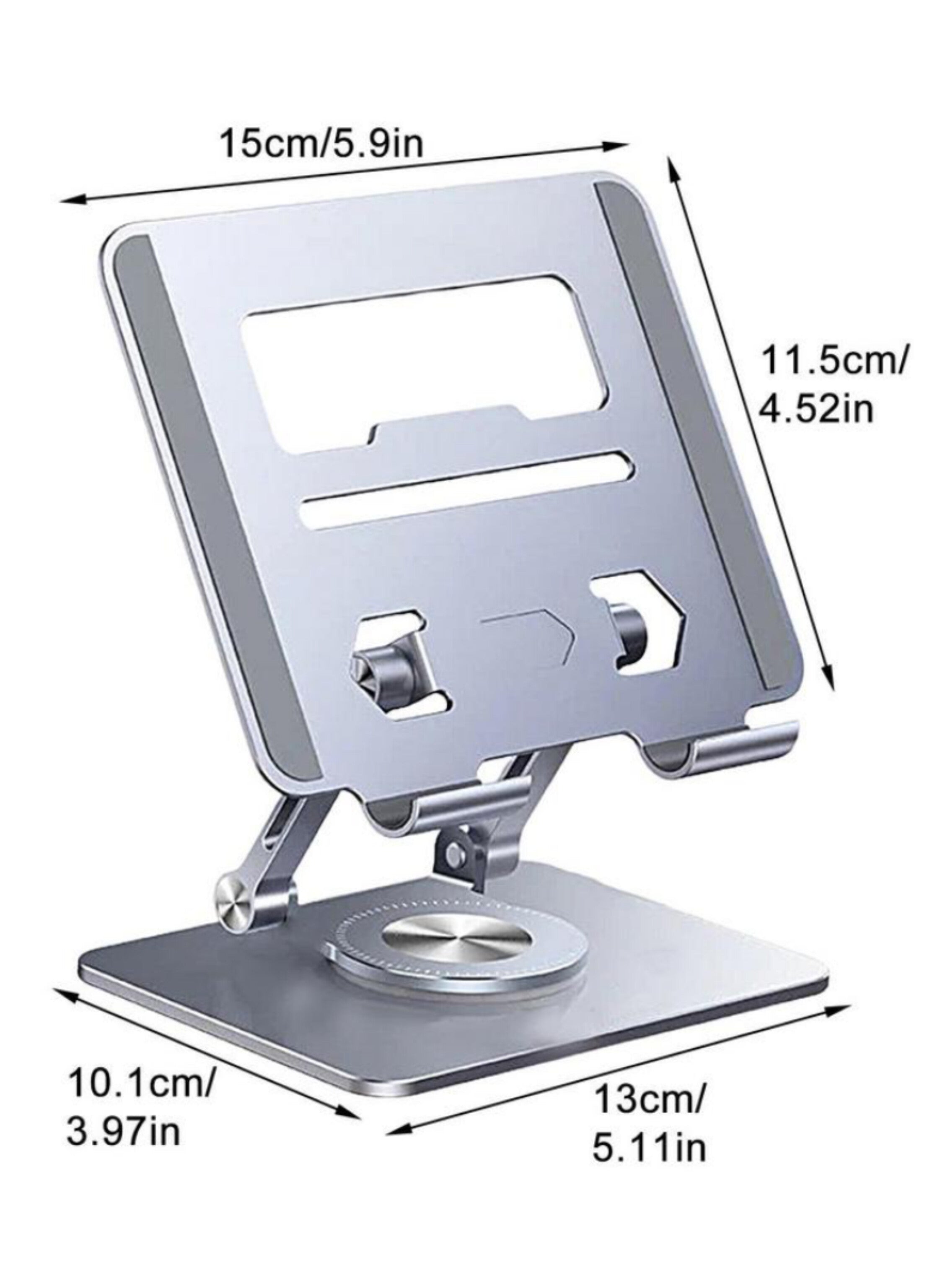 Professional Aluminum Alloy Laptop Stand 360 Degree Adjustable Laptop Holder Rotating Laptop Stand for Home Office Work حامل كمبيوتر محمول احترافي من سبائك الألومنيوم ح قابل للتعديل 360 درجة حامل كمبيوتر محمول قابل للدوران للعمل المكتبي المنزلي