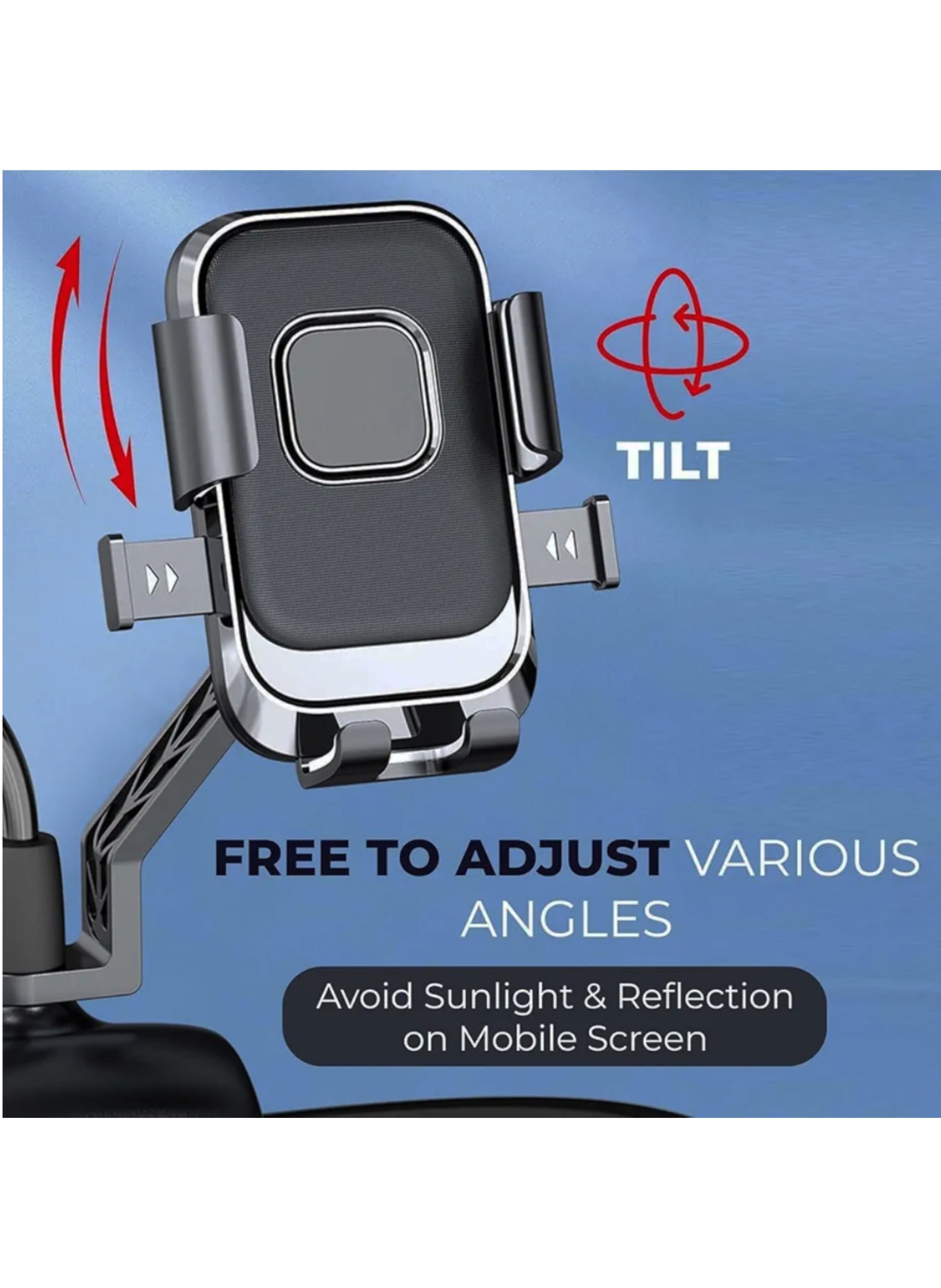 Versatile Mount for Bicycles, Motorcycles & Scooters (4-6 Inch Screens)حامل جوال للدراجات بقفل بضغطة زر - أمان فائق وثبات عالي (شاشات 4-6 بوصة)