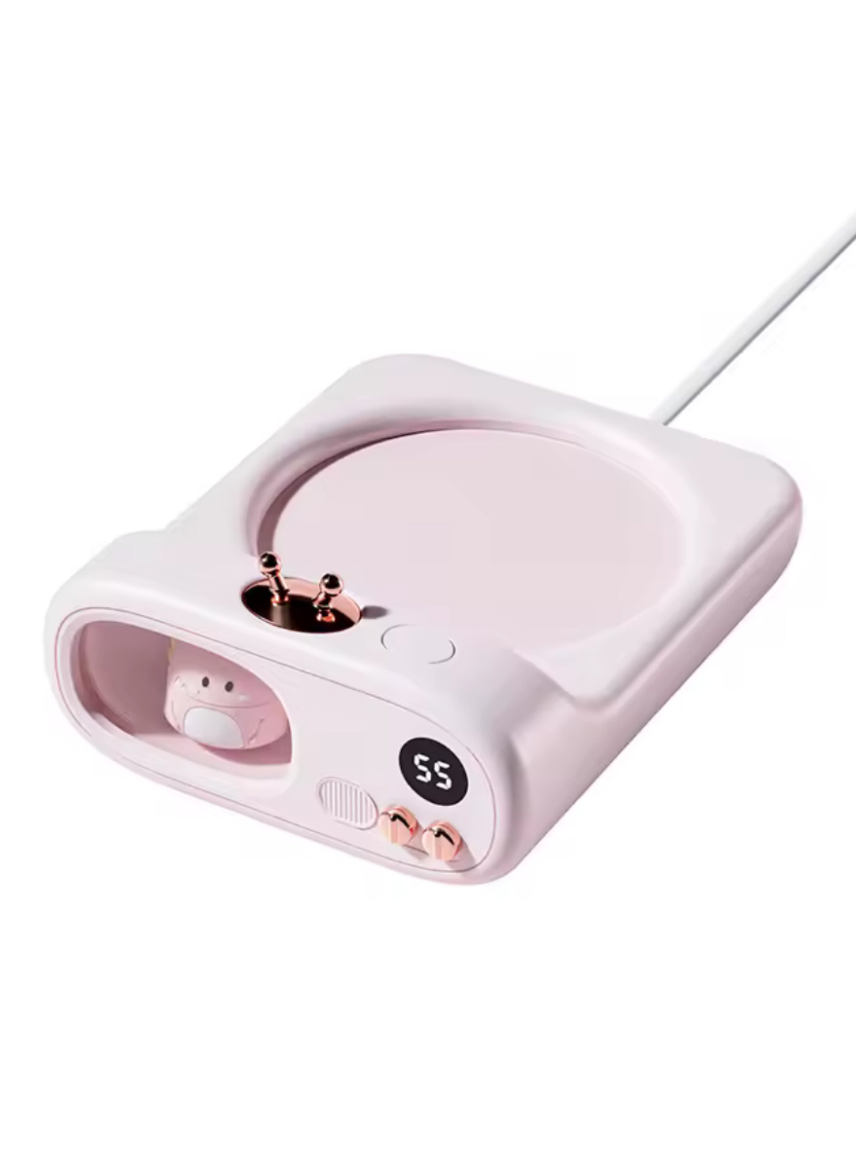 Smart Electric Cute Desktop Mug Warmer, Beverage Heater for Home and Office.مدفأة أكواب مكتبية كهربائية ذكية بتصميم لطيف، مع شاشة رقمية لعرض درجة الحرارة °C ومؤقت، وسخان تسخين القهوة والشاي والحليب الأوتوماتيكي للمنزل والمكتب.