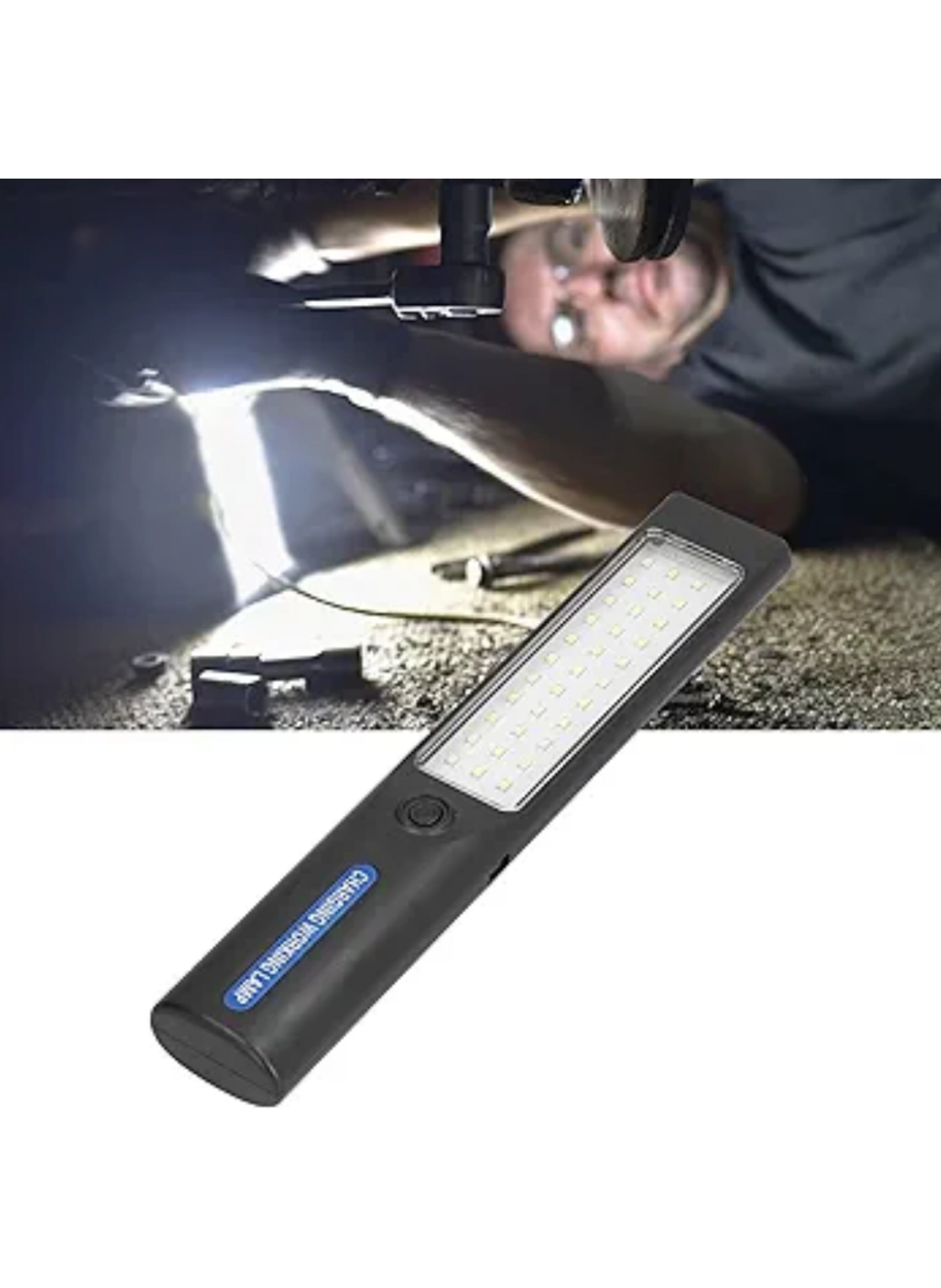 Portable USB Charging Work Light, Rechargeable 48 LED Work Light with 360-Degree Hook, 1000 Lumens, Portable Lamp for Car Repair and Outdoor Camping