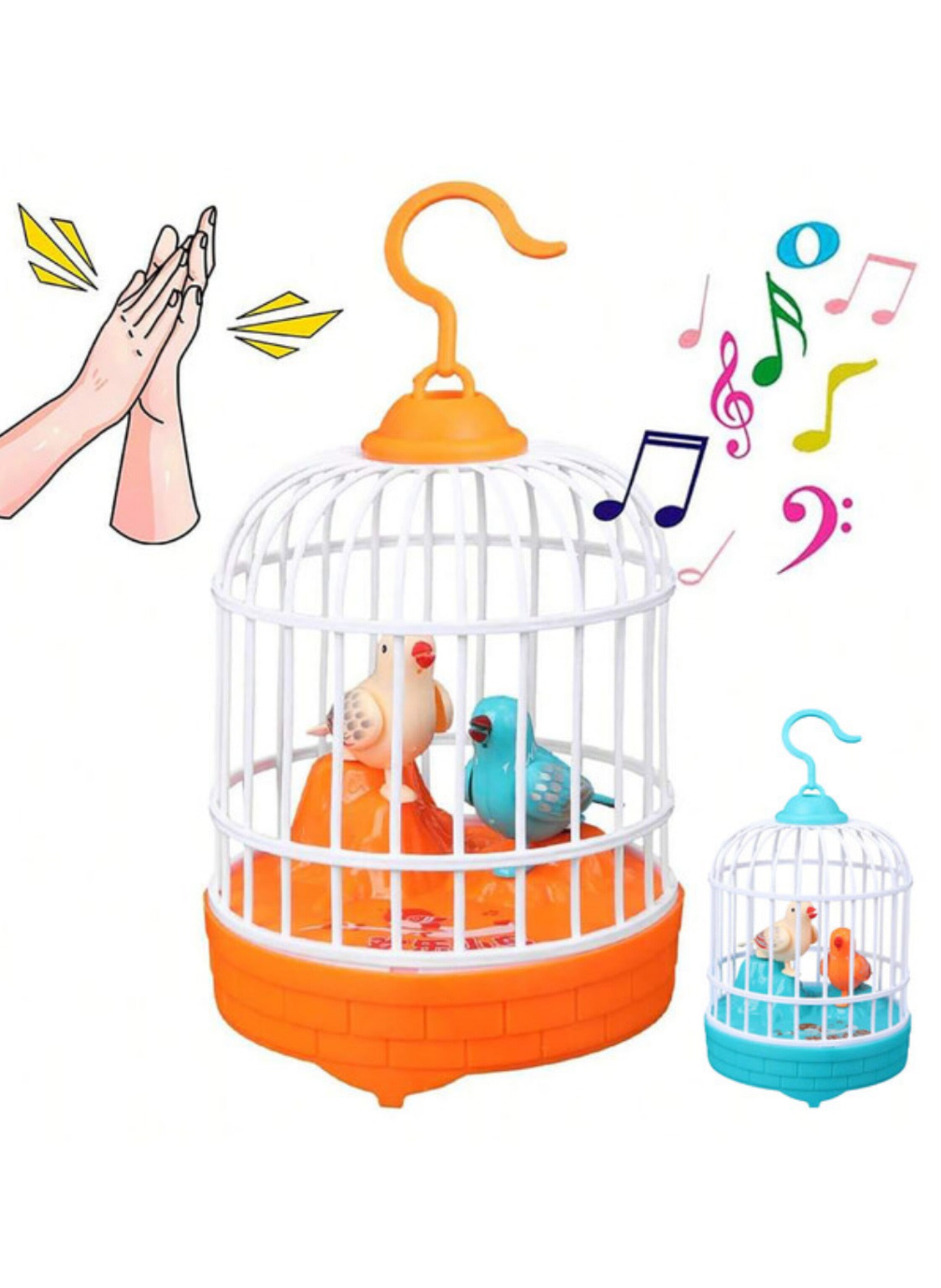 لعبة قفص الطيور التعليمية التفاعلية لتعلم اللسان مع خاصية ترديد الأصوات Interactive Talking Birdcage Toy for Language Development with Voice Mimicry