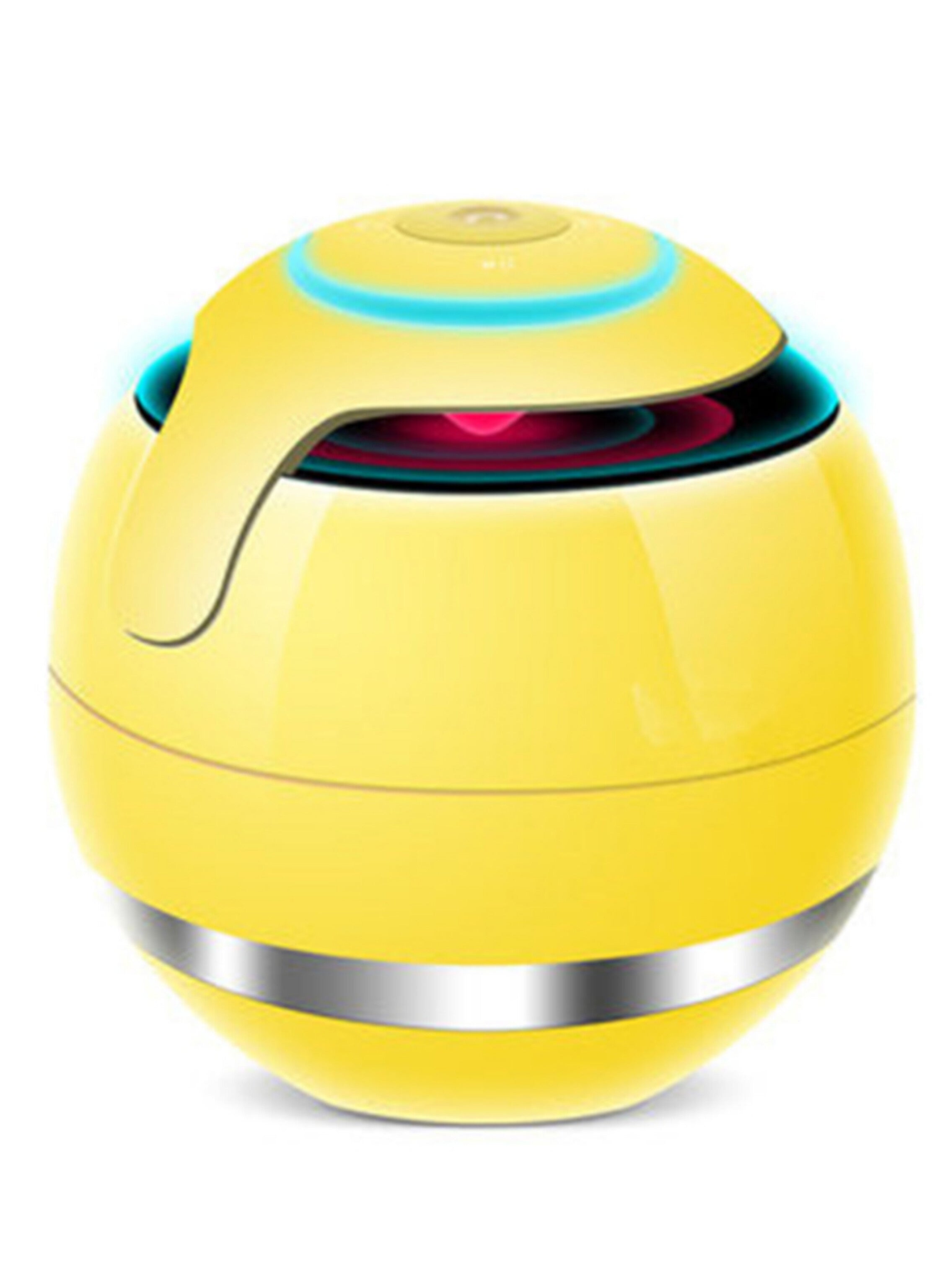 مكبر صوت شكل كرة  بلوتوث محمول متعدد الوظائف لون اصفر   Multifunctional Portable Bluetooth Ball Speaker, yellow