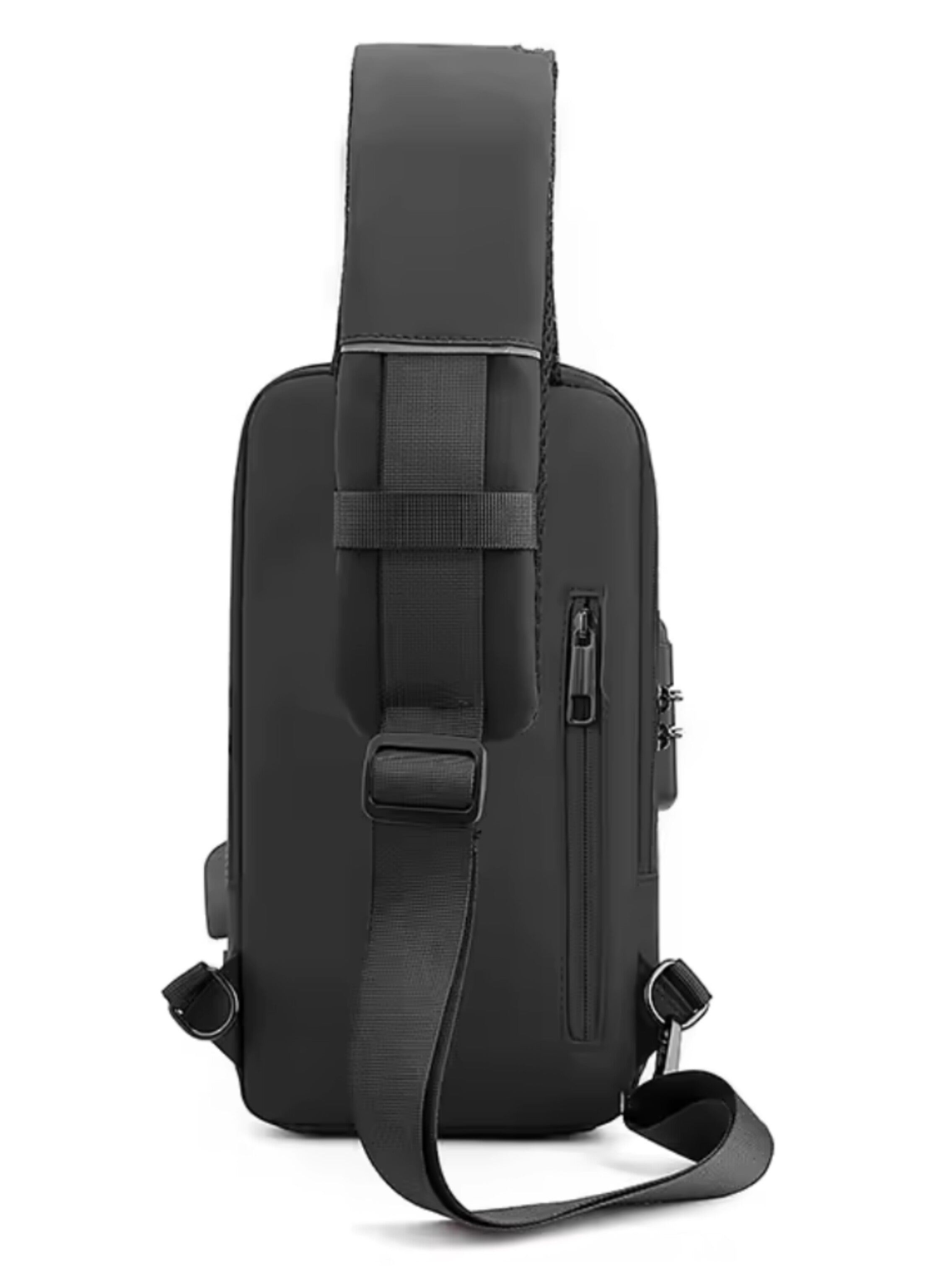 حقيبة مضادة للسرقة، حقائب كروس مقاومة للماء رياضية بشحن USB (اللون: أسود ) Anti-Theft Bag, USB Charging Sports Waterproof Crossbody Bags (Color: Black)