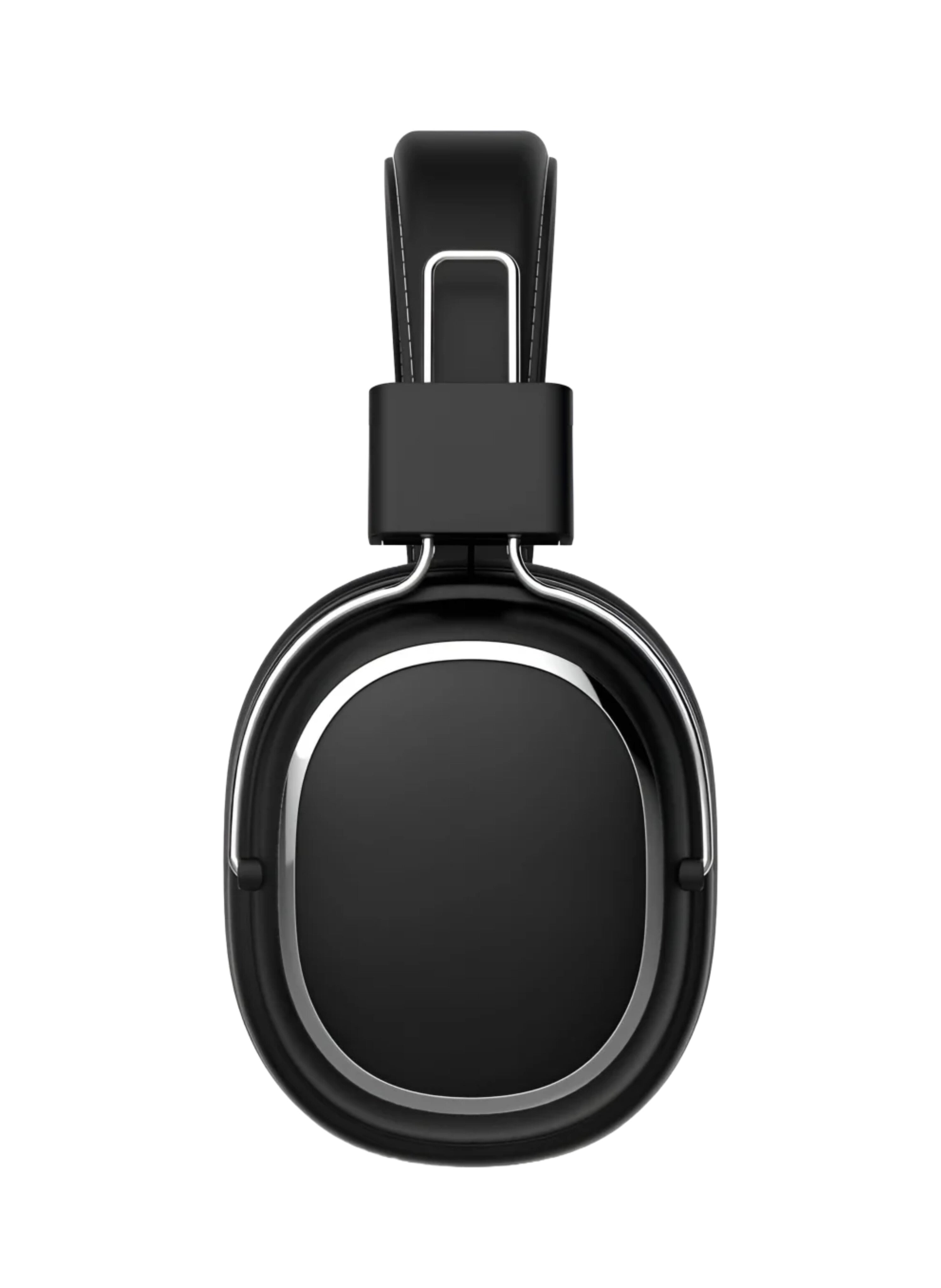 سماعات رأس سوداء لاسلكية فوق الأذن بلوتوث احترافية - تصميم قابل للطي مع وسائد أذن مريحة وصوت نقي عالي الجودة Black Professional Wireless Over-Ear Bluetooth Headphones - Foldable Design with Comfortable Earpads and High-Fidelity Pure Sound