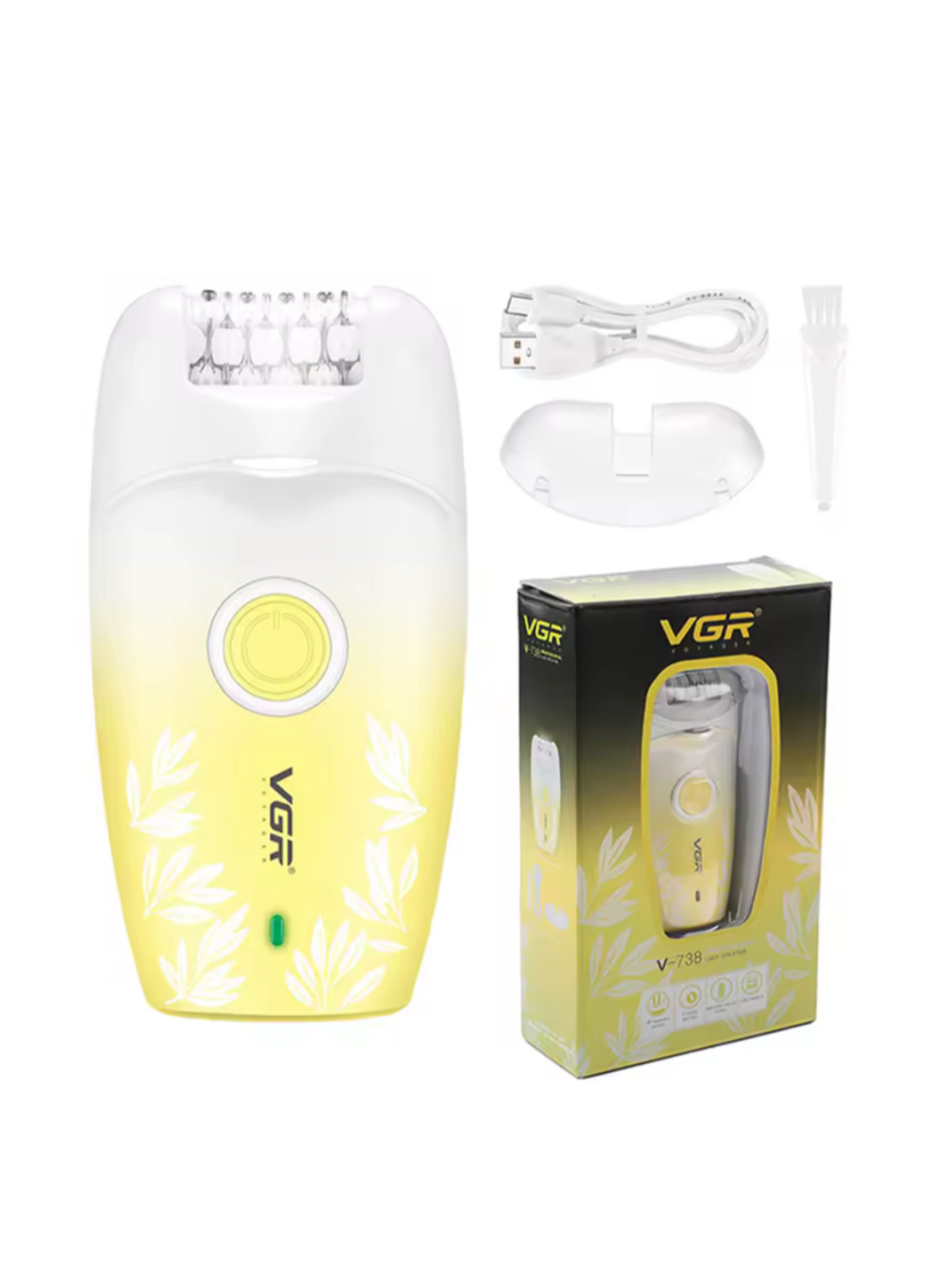 مزيل شعر كهربائي احترافي للنساء قابل لإعادة الشحن - آلة نزع الشعر الجسم بالكامل للاستخدام الجاف/الرطب مع شاحن USB Professional Rechargeable Electric Hair Remover for Women - Full Body Epilator Machine for Wet/Dry Use with USB Charger