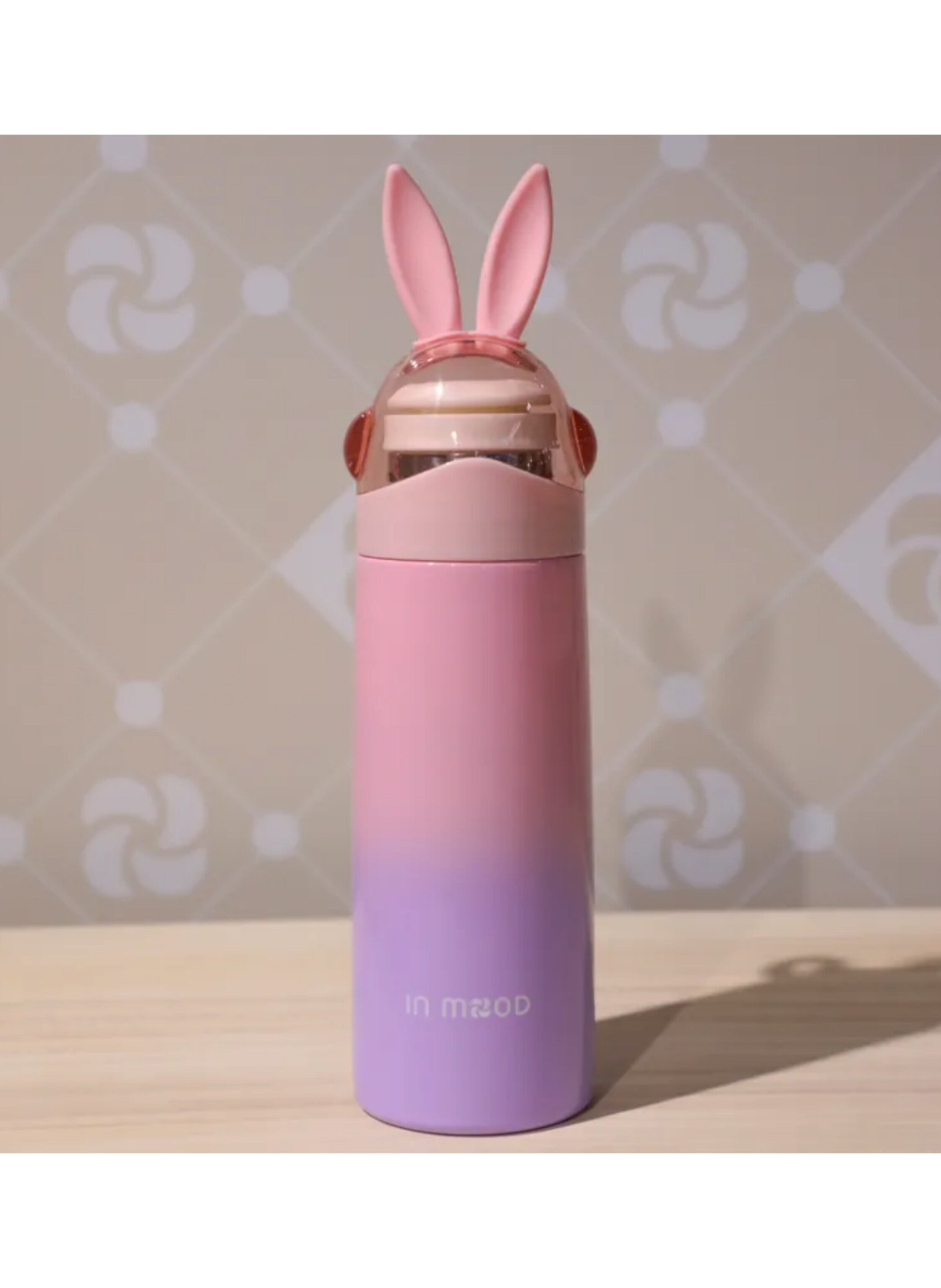 قارورة حرارية معزولة للأطفال سعة 350 مل، ستانلس ستيل 304، بتصميم أرنب لطيف متعدد الألوان، يحفظ الحرارة حتى 12 ساعة Kids Insulated Thermal Water Bottle 350ml, Stainless Steel 304, Cute Bunny Design, Multi-Color Vacuum Flask (12H Heat Retention)