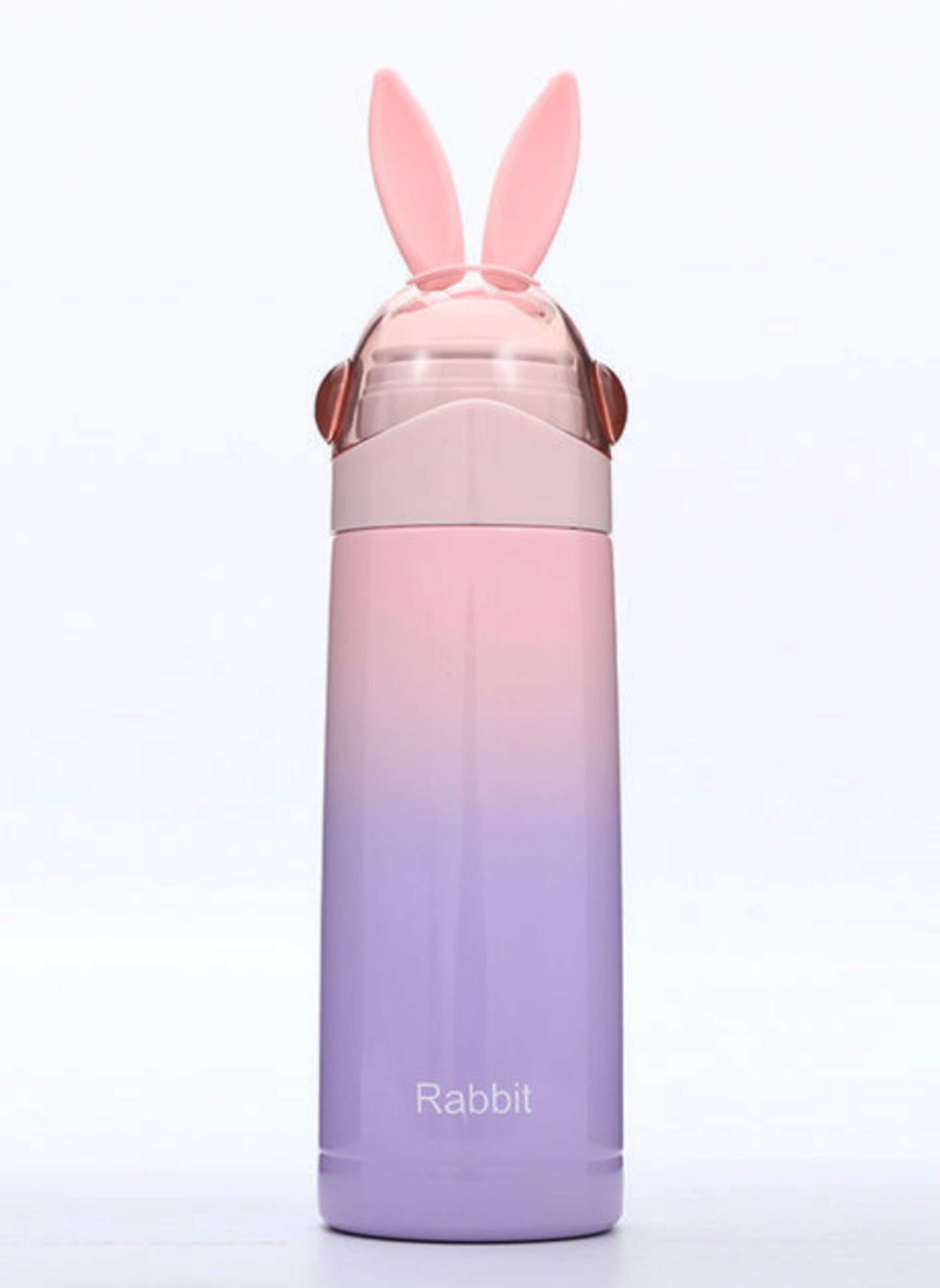 قارورة حرارية معزولة للأطفال سعة 350 مل، ستانلس ستيل 304، بتصميم أرنب لطيف متعدد الألوان، يحفظ الحرارة حتى 12 ساعة Kids Insulated Thermal Water Bottle 350ml, Stainless Steel 304, Cute Bunny Design, Multi-Color Vacuum Flask (12H Heat Retention)