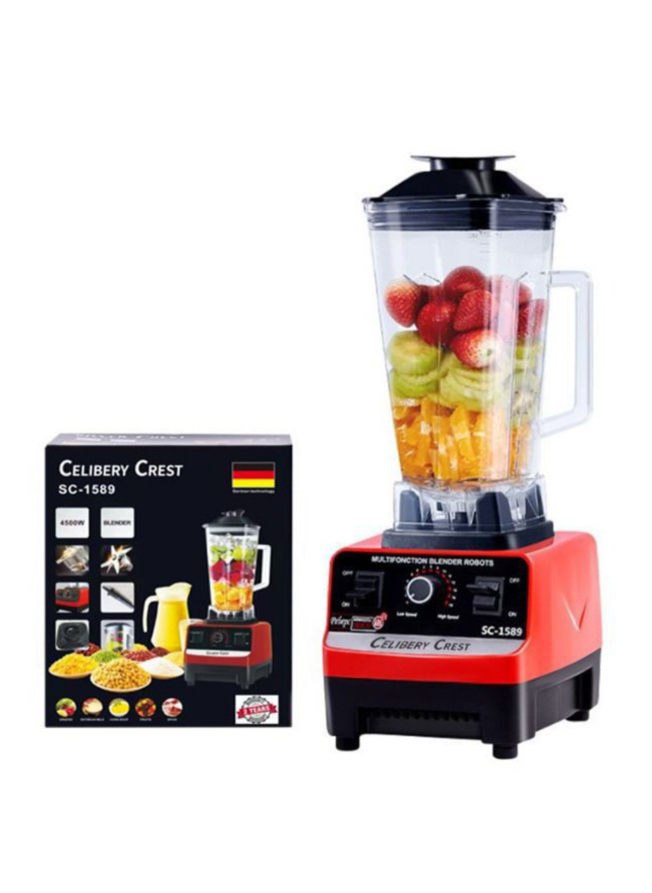 Complete kitchen package: blender with grinder, water boiler, and citrus juicer 