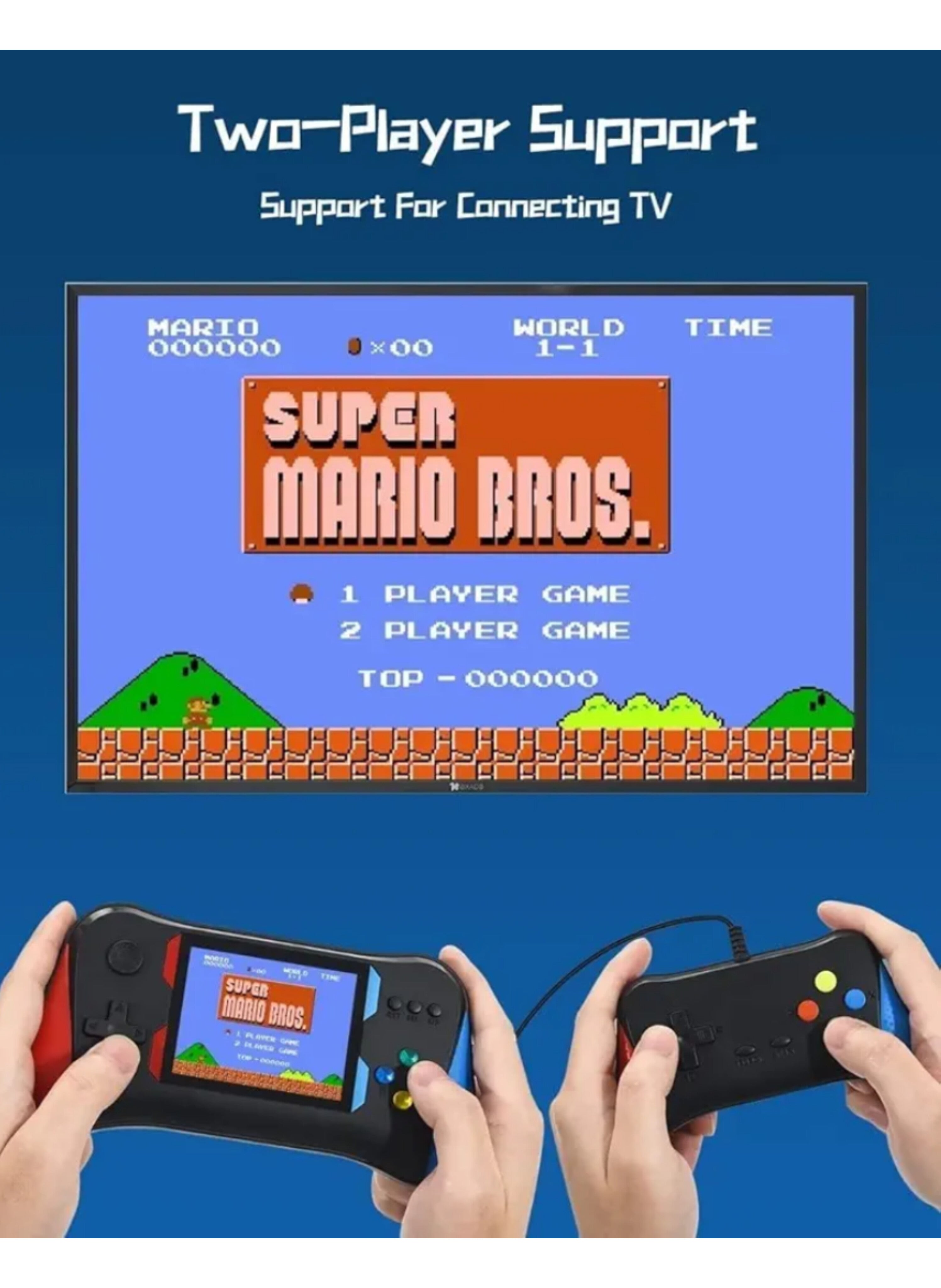 Handheld Classic Retro FC Gaming Console - Preloaded with 500 Nostalgic Games - 3.5-inch HD Screen - Supports TV Connection - 1200mAh Rechargeable Battery.