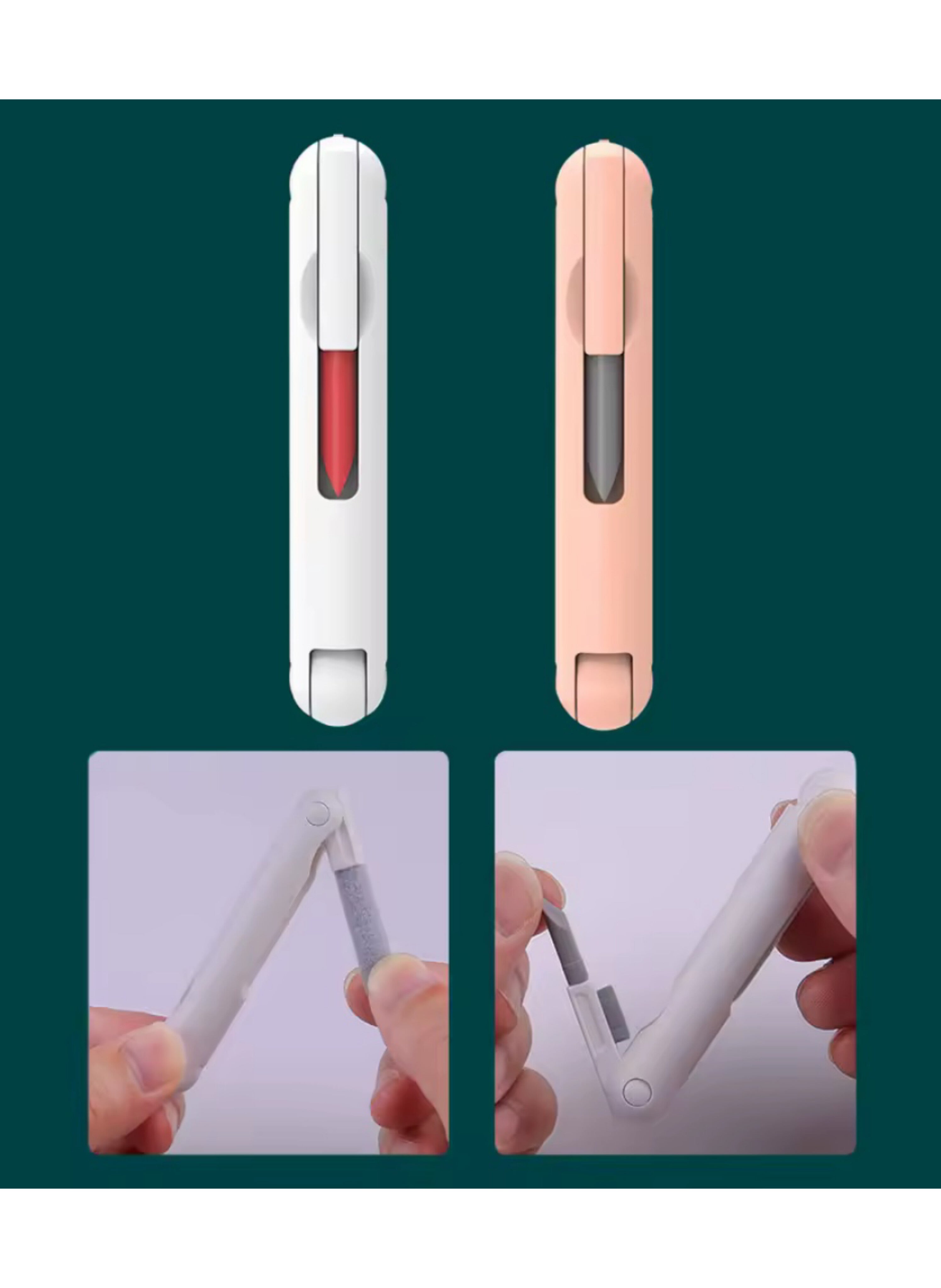 7-in-1 Electronic Cleaning Kit - Keyboard Brush, Wireless Headset Cleaner Pen, and Keycap Puller Tool Set مجموعة تنظيف الأجهزة الإلكترونية 7 في 1 - أداة فرشاة ولوحة مفاتيح وسماعات لاسلكية بفرشاة قابلة للسحب ومفتاح قلع (Keycap Puller)