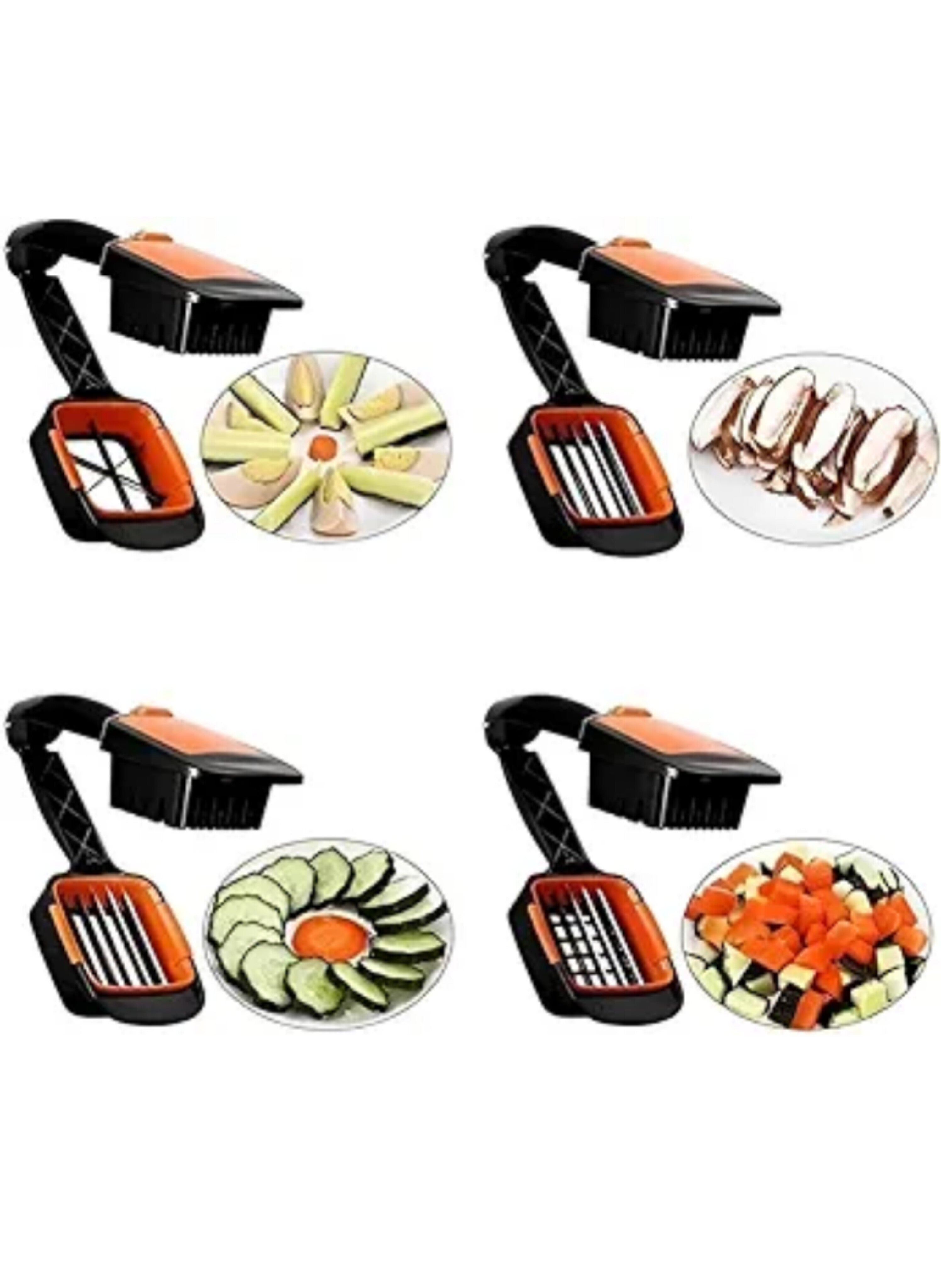 قطاعة خضروات وفواكه يدوية متعددة الشفرات - أداة تقطيع صغيرة سريعة مع حاوية تخزين لتقطيع مكعبات وسلطات Manual Multi-Blade Fruit and Vegetable Chopper - Quick Small Dicer Tool with Storage Container for Cubing and Salads
