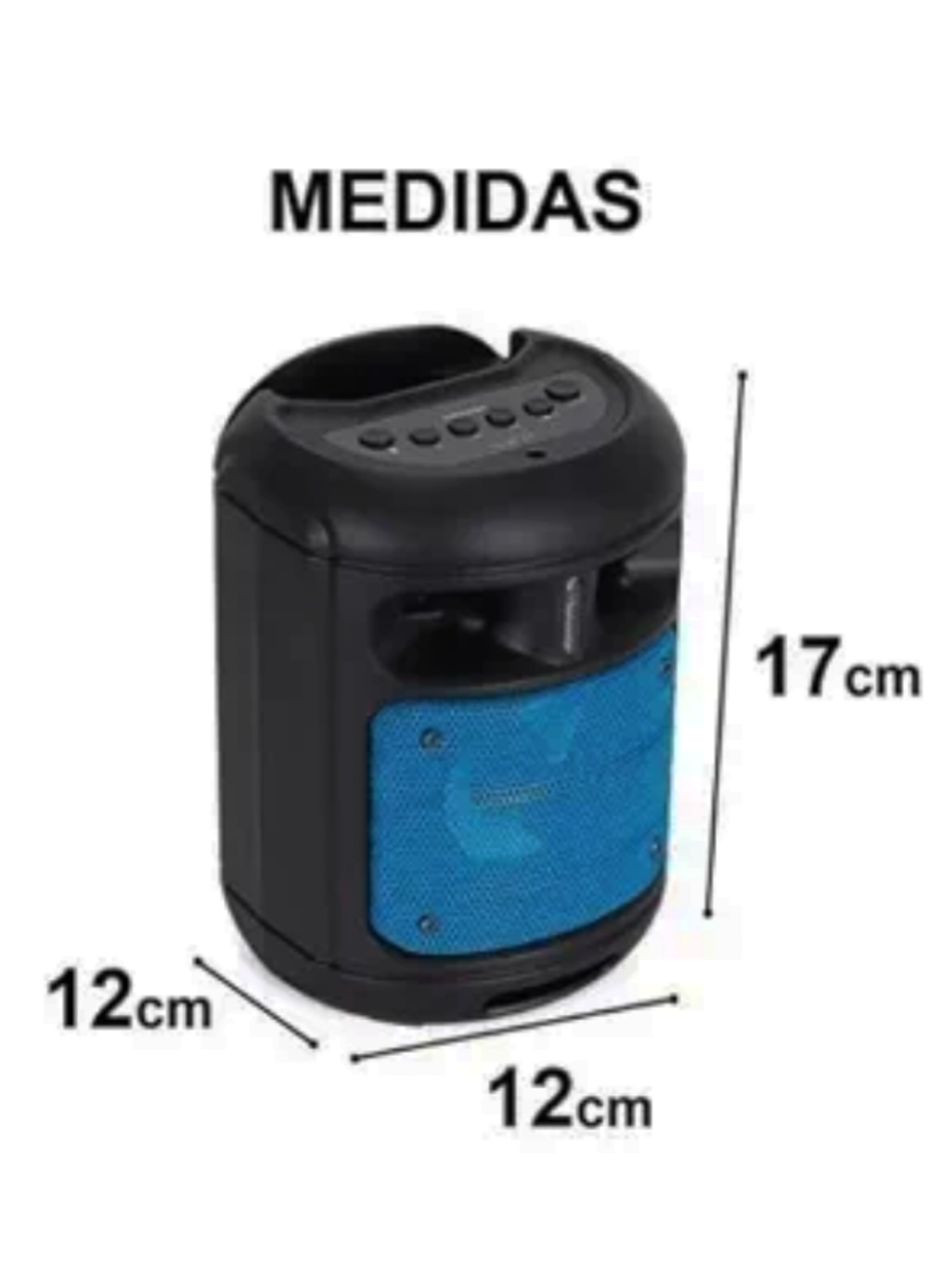 مكبر صوت بلوتوث لاسلكي محمول بقوة 10 واط مع راديو FM ومدخلات USB/SD وحامل هاتف مدمج 10W Portable Wireless Bluetooth Speaker with FM Radio, USB/SD Inputs & Integrated Phone Holder